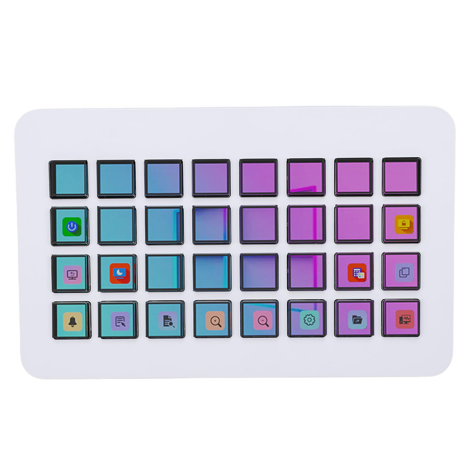 Cuifati Macro Pad, Streaming Deck Stream Controller Teclado de Caja de Resonancia, Teclas Programables Teclado USB con 32 Teclas LCD, Operación con un Toque para Mezclador de Audio (WHITE)