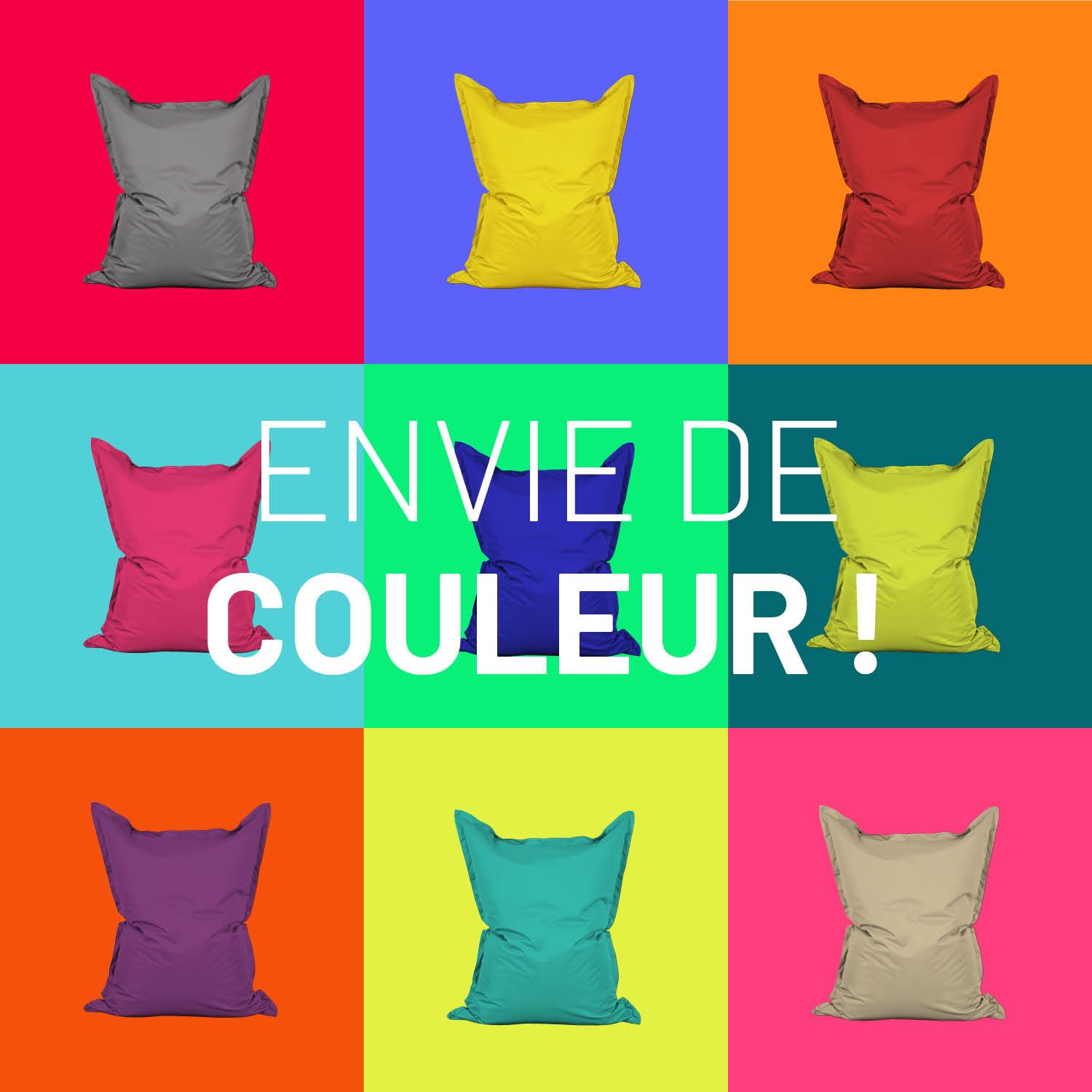 Lumaland Pouf géant XXL 140 x 180 cm Coussin de couchage imperméable Bean Bag housse lavable Vert pastel