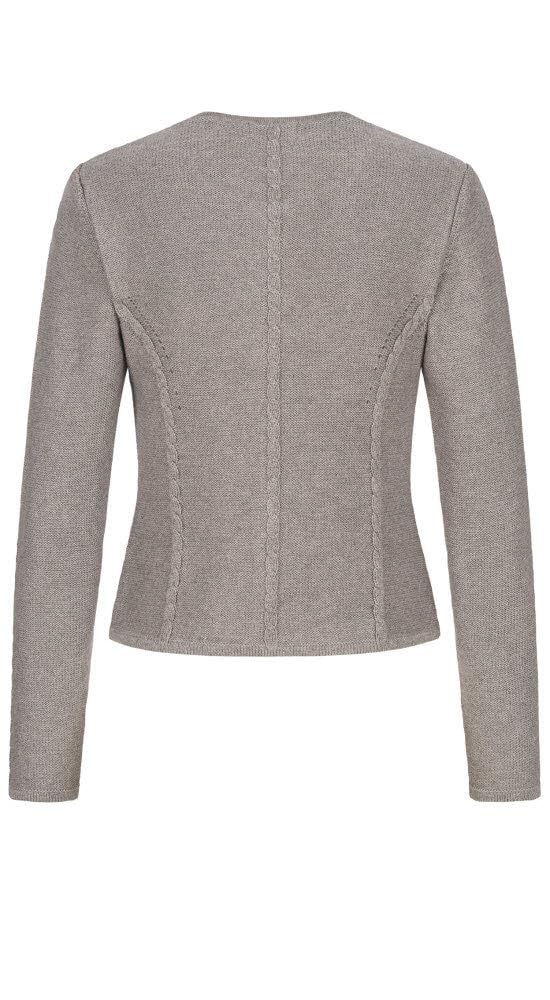 Nübler Strickjacke Amira Trachtenjacke für Damen - Cardigan mit Knöpfen und Rundhalsausschnitt aus Baumwolle.