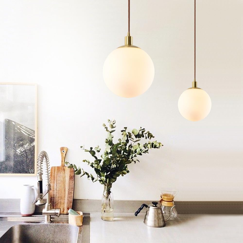Lámpara Colgante empotrada con portalámparas E27, portalámparas de Metal, Pantalla de Cristal, luminarias de Estilo Creativo, lámpara Colgante para hoteles, restaurantes y cafeterías.