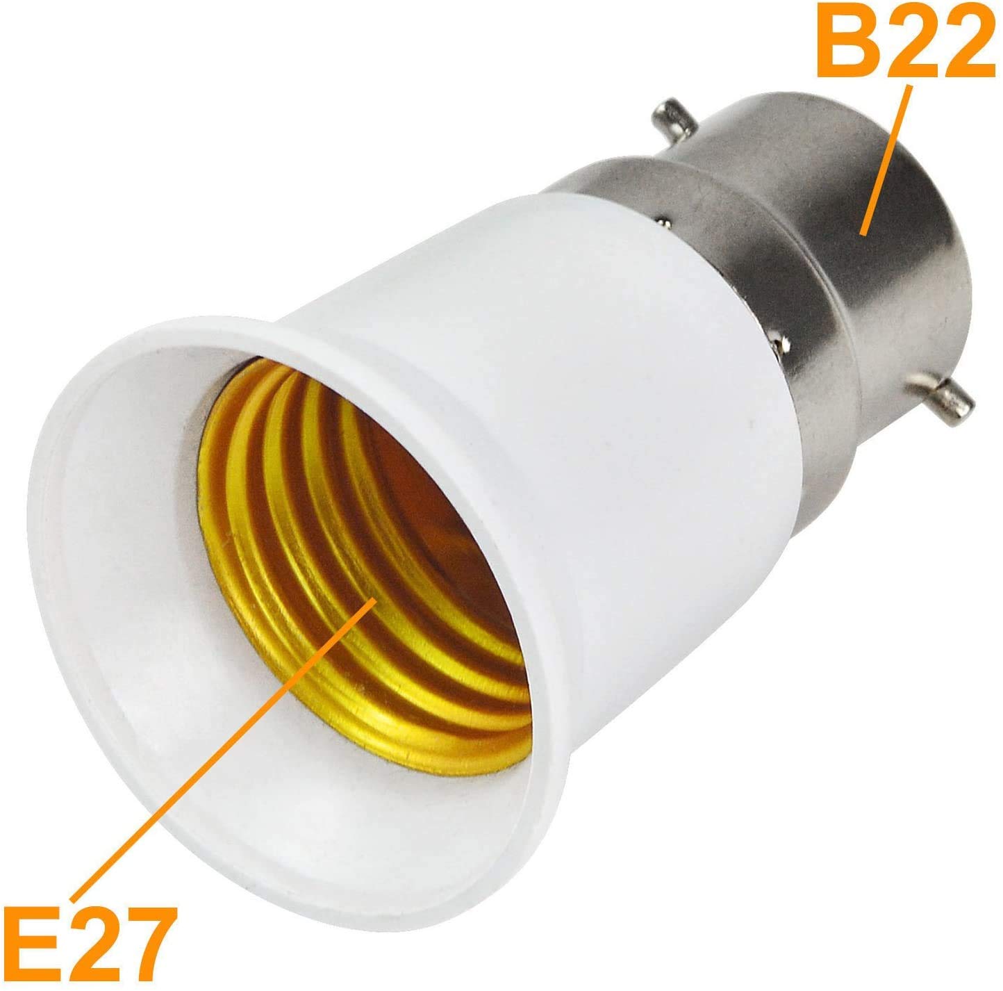 Lot De 6 Adaptateurs B22 Vers E27 - Convertisseur Douille Baïonnette Vers Vis Ampoule