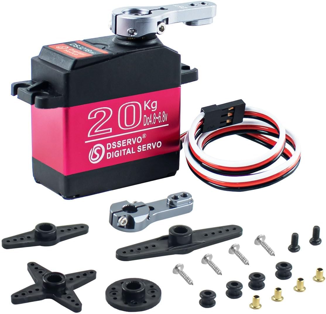 DSServo SSG RC Servo DS3218 Pro Waterproof Digital Servo Motor 20KG 180Deg Stainless Steel Gear for 1/8 1/10 1/12 Scale RC Cars & Robots-picture-13