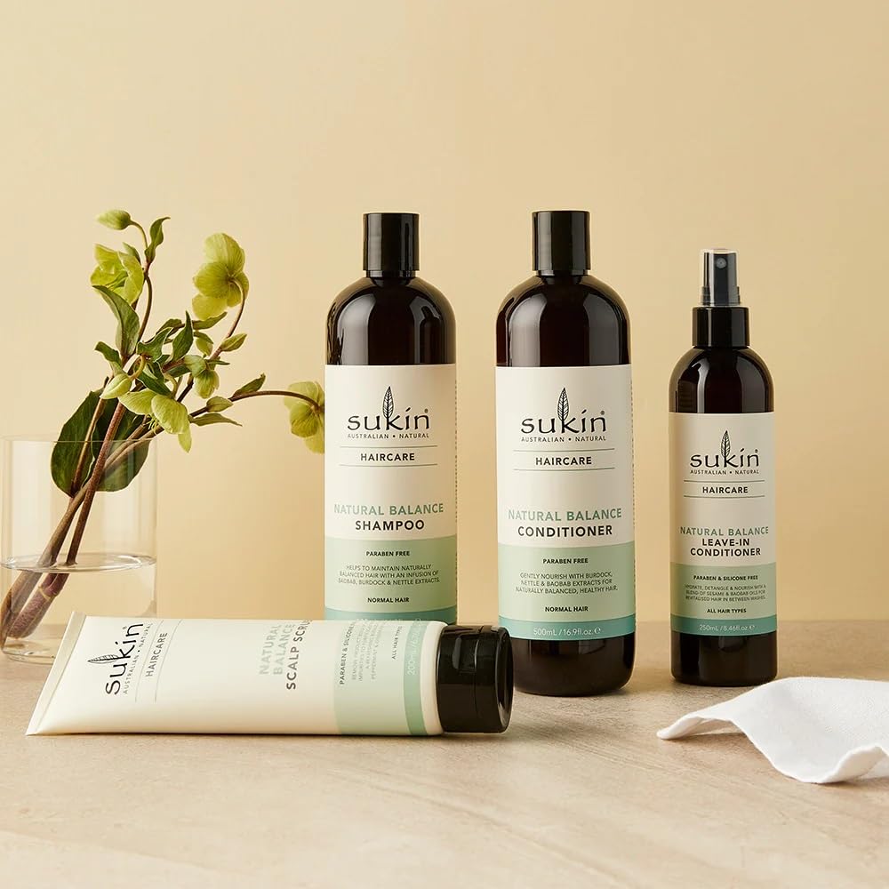 Sukin Natural Balance Leave-In Conditioner 250ml - lightweight, moisturises gently, detangles and tames frizz for healthy shiny hair - with essential Oils; cruelty free & vegan friendly. - Image 3