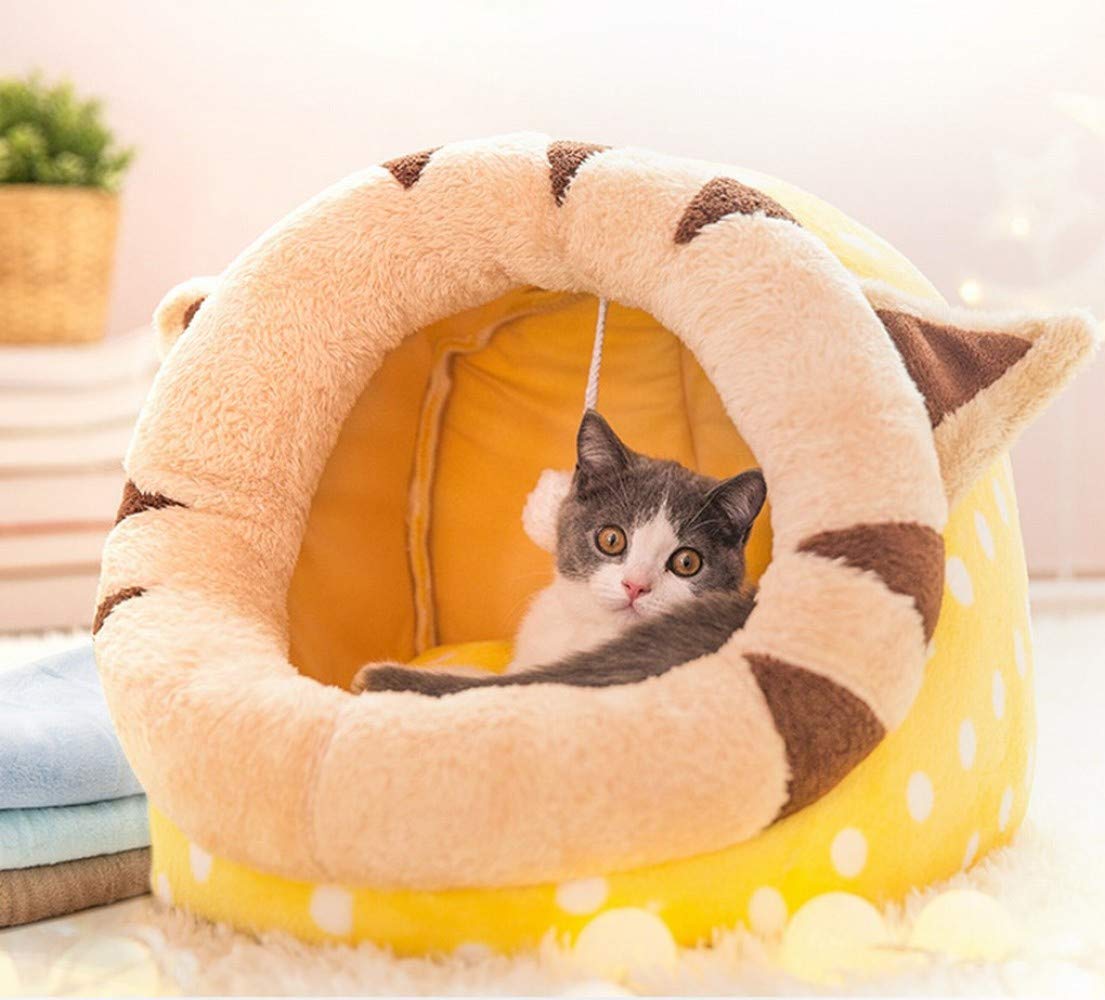 Niche chat quatre saisons déhoussable et lavable en forme de villa confortable taille M