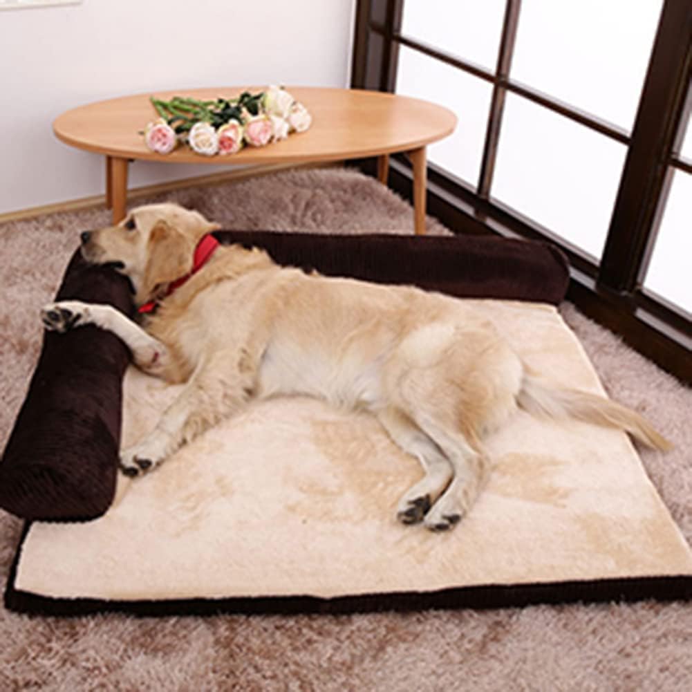 Pbed Orthopedic Dog Bed for Small Dogs,Memory Foam Dog Couch Bed,Removable Bolsters & Washable Cover,Deluxe Plush L-Shaped Couch, Nonskid Bottom (Small, Grey)