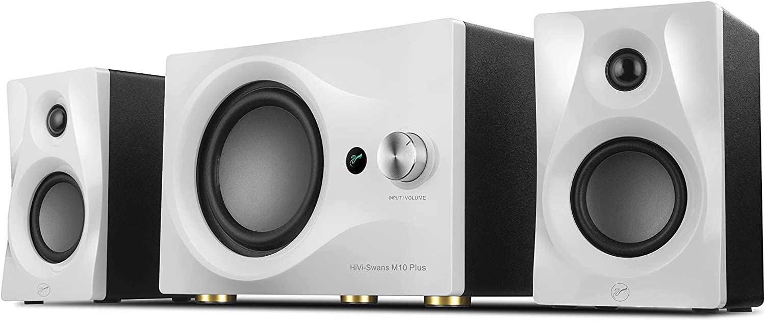 HiVi-Swans M10 Plus Active Bookshelf Speakers and Subwoofer 2.1 Speaker System Bluetooth v5.0 aptX W