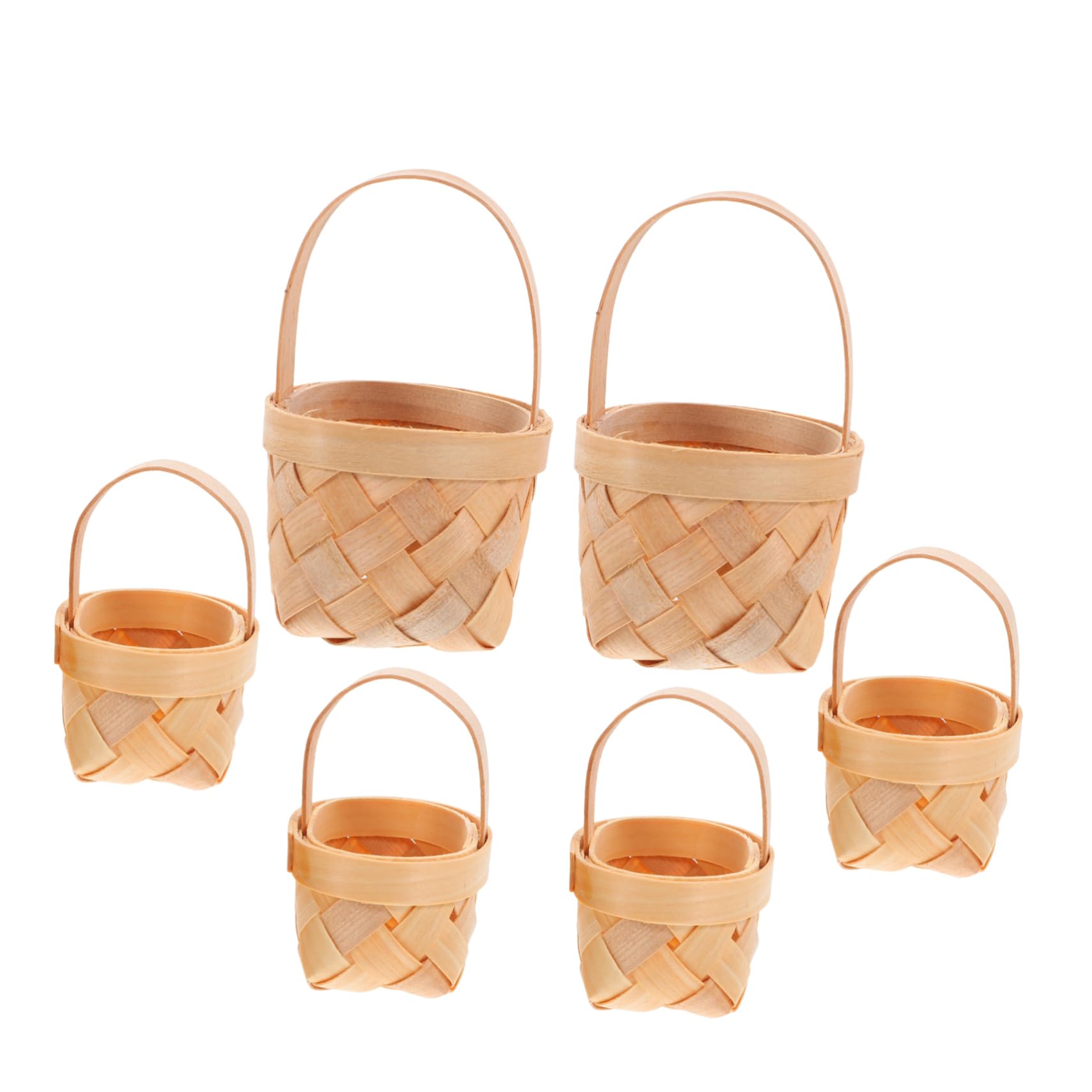 Lurrose 6pcs Mini Hand Woven Baskets for Candy Storage Reusable Decorative Baskets with Handles for Parties and Home Unique Artisan Touch for Festive Occasions