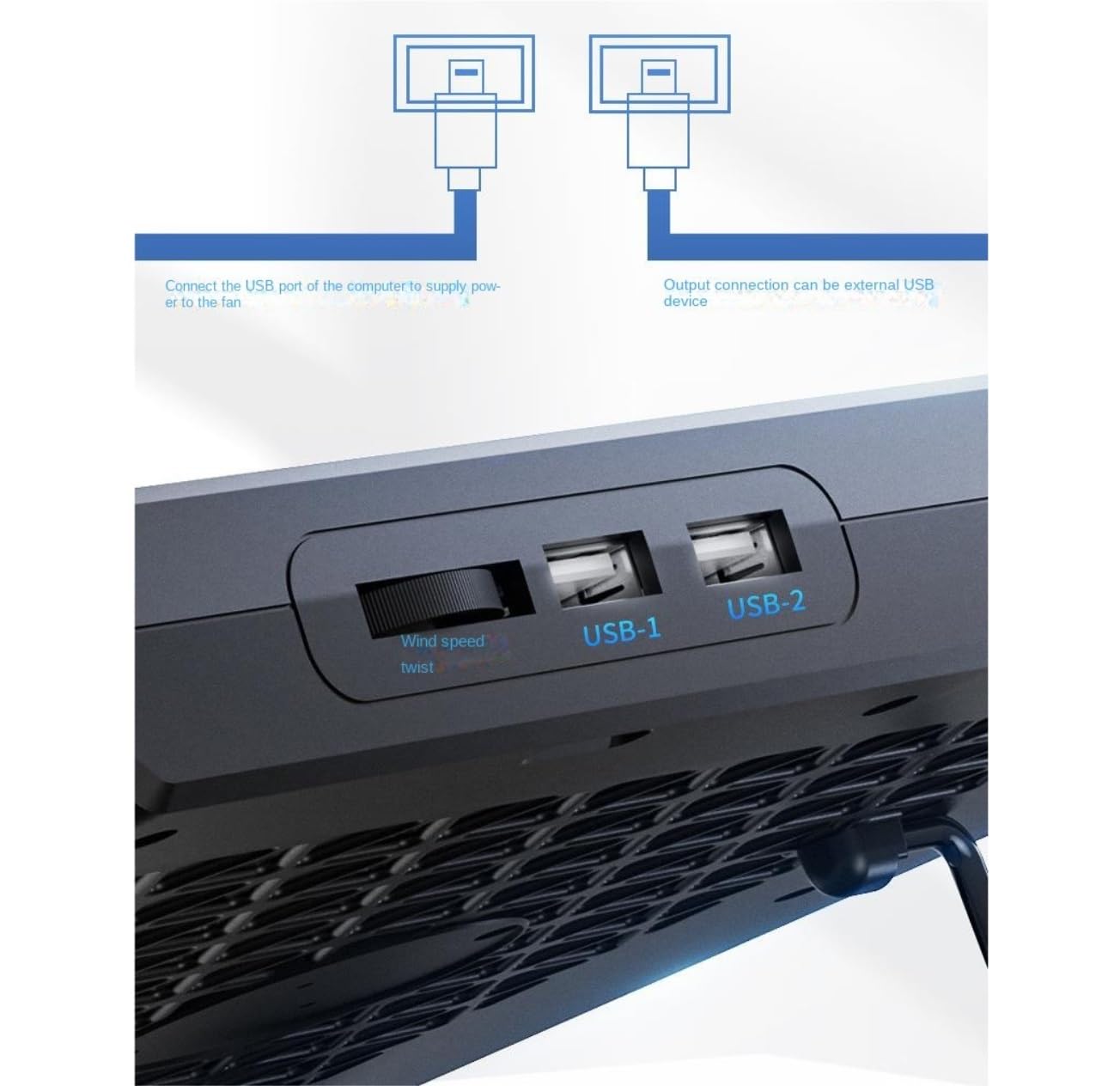 Base di raffreddamento da Gaming Base Di Raffreddamento For Notebook Con 2 Ventole E Due Porte USB Regolabili In Altezza per PC Notebook