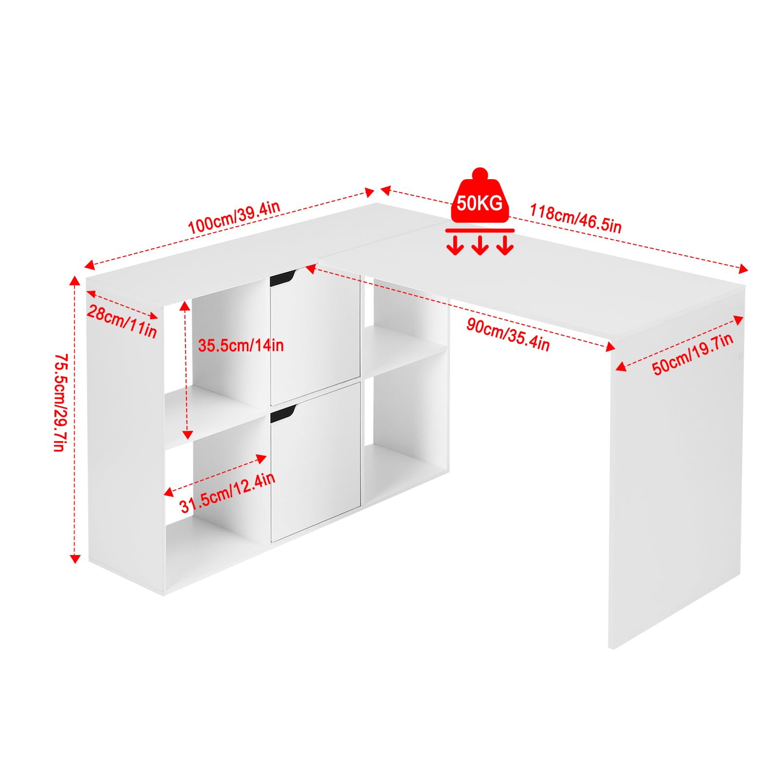 sogesfurniture Hoekbureau, grote computertafel in L vorm, 136 x 130 cm, pc tafel, hoekcombinatie, bureautafel, werktafel met 2 planken, zwart BHEU XTD SC01 BK sogesfurniture Hoekbureau, grote computertafel in L vorm, 136 x 130 cm, pc tafel, hoekcombinatie, bureautafel, werktafel met 2 planken, zwart BHEU XTD SC01 BK