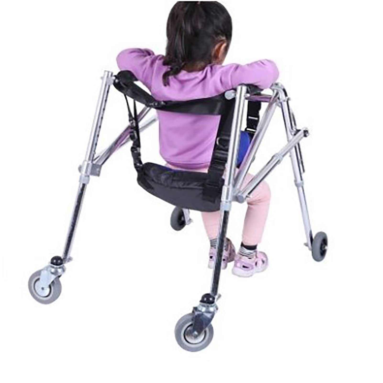 Andador infantil para parálisis cerebral, ayuda de movilidad duradera con 4 ruedas, tamaños ajustables, ayuda de asistencia para caminar para niños