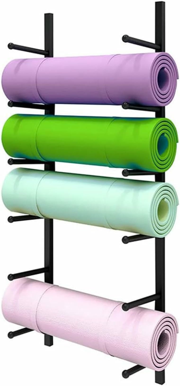 Soporte de pared para esterilla de yoga, estante de almacenamiento de metal multicapa para uso doméstico y estudio