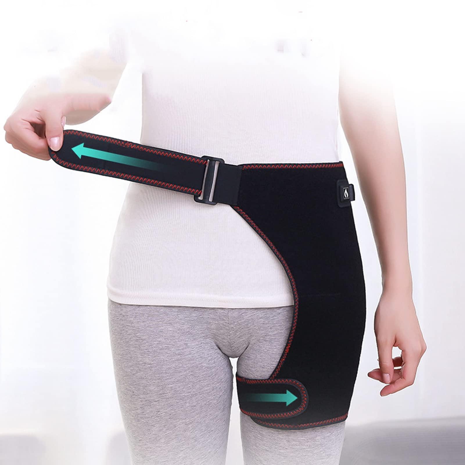 Orthèse De Hanche Chauffante, 3 Modes De Vibration, Coussin Chauffant Pour Hanche, Coussin Chauffant Réglable Pour Hanche, Coussin Chauffant Pour Hanche Compatible Pour le Bassin, L'aine, la Cuisse Ou
