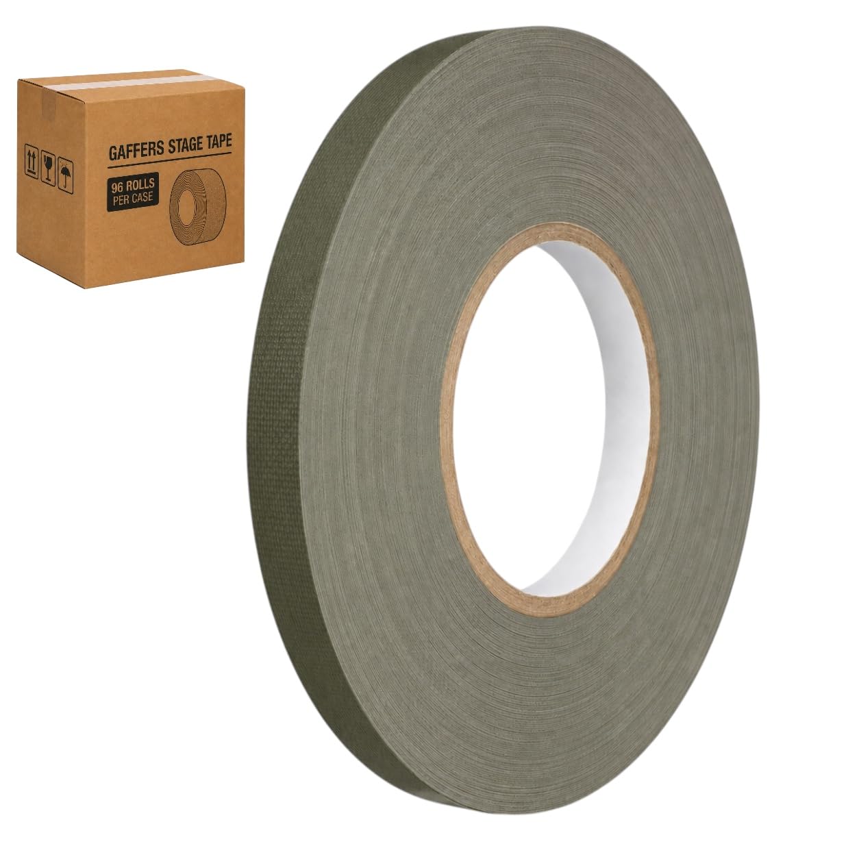 GGR Supplies CGT-80 Gaffers Stage Tape, Olive Drab, 1/2 in x 60 yd, 96-Pack