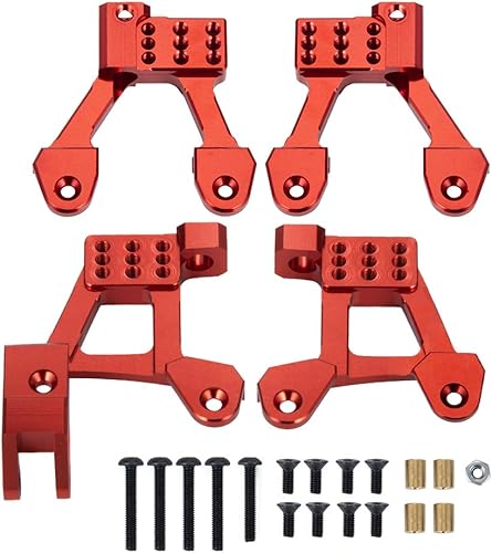 RCLions Torres de choque ajustables delanteras y traseras de aluminio, aros de choque para automóvil de oruga RC a escala 110 Axial SCX10 ii