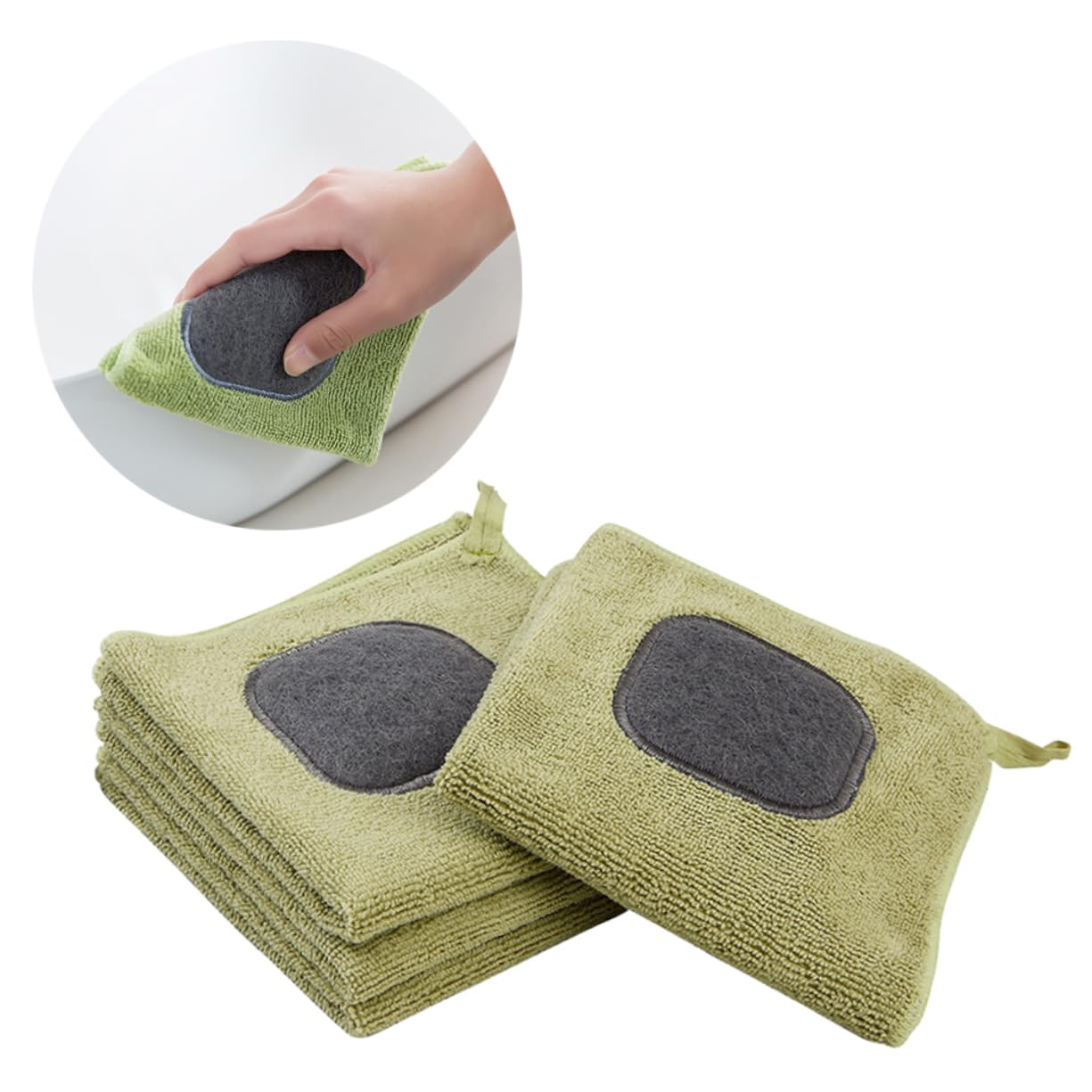 FRCOLOR 12 Piezas Paño De Limpieza De Cocina Trapos De Limpieza Paños De Cocina Paño De Plumero Paños De Limpieza Trapo Paños Gruesos De Microfibra Green