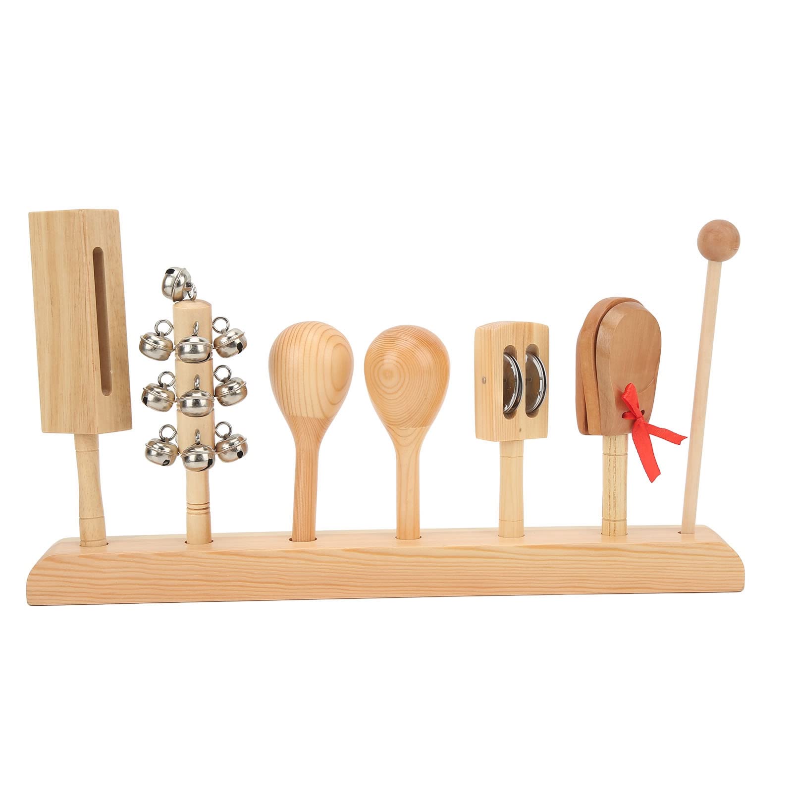 Zestaw perkusyjny dla dzieci Drewniane instrumenty muzyczne z grzechotką Dzwonek Kastaniety Knock Stick Młotek piaskowy dla dzieci Małe dzieci Rodzic Dziecko Czas Lite drewno Metal