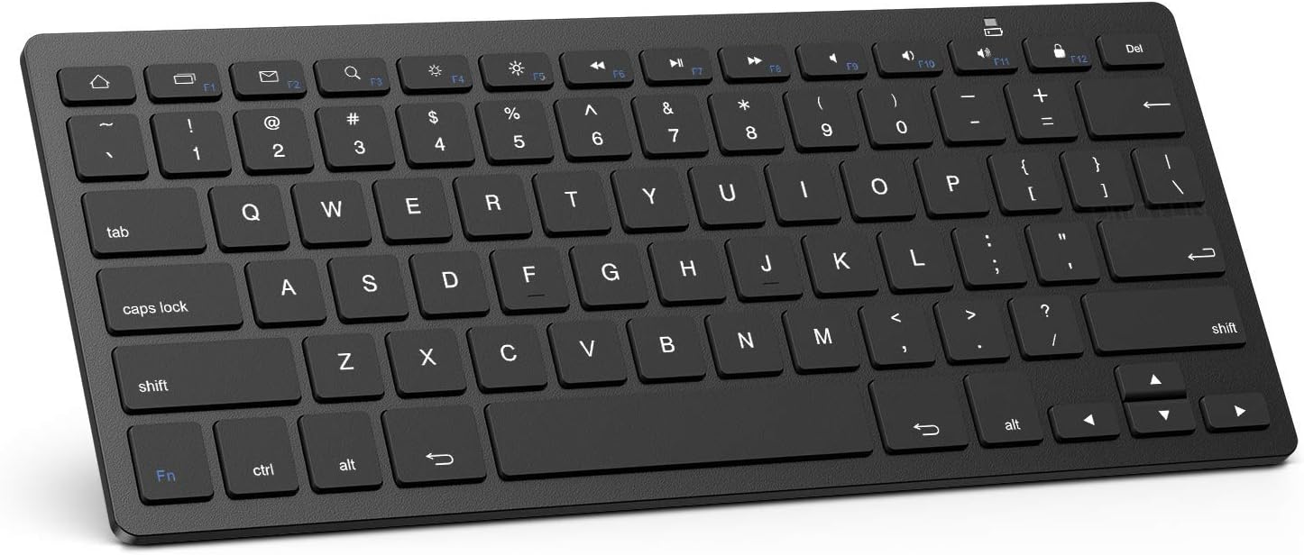 OMOTON Ultra-Slim Bluetooth Keyboard for Android, Black
