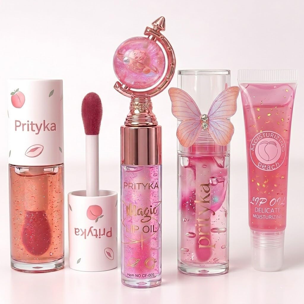 Cute Trendy Lipgloss Combo for Girls – Butterfly Korean Lipgloss, Tube LipGloss & Moisturizing Glob Lip Balm for Dry Lips, Perfect Glossy Finish for Everyday Glam & Gifting-image-21