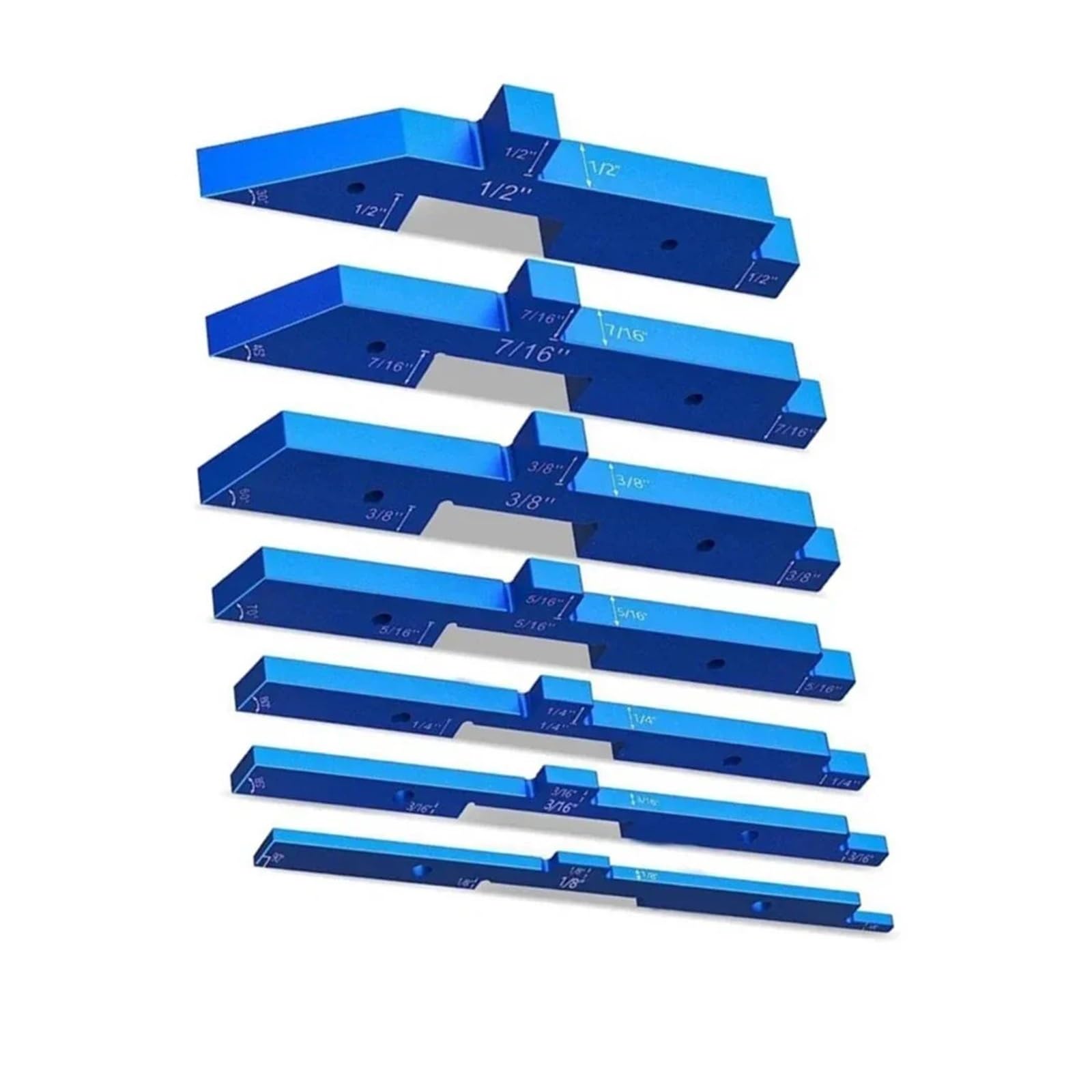 CUDTAPI 7pcs Router Table Setup Bars Aluminum Setup Blocks Height Gauge Router Table Saw(Blu)