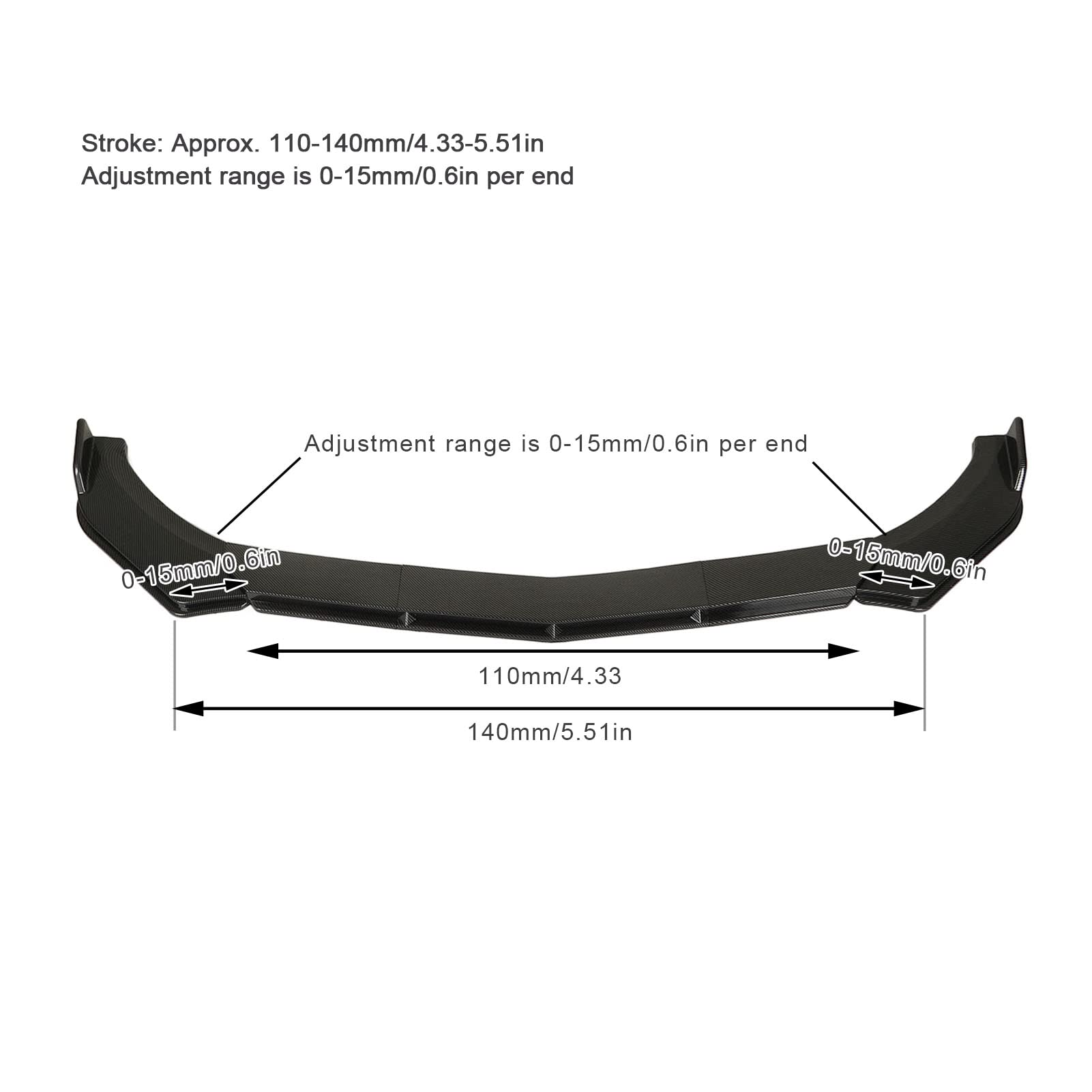 Lip Body Kit Spoiler Paraurti Anteriore Anticollisione 5 Pezzi Installazione Facile Universale per Auto (Stile in fibra di carbonio)