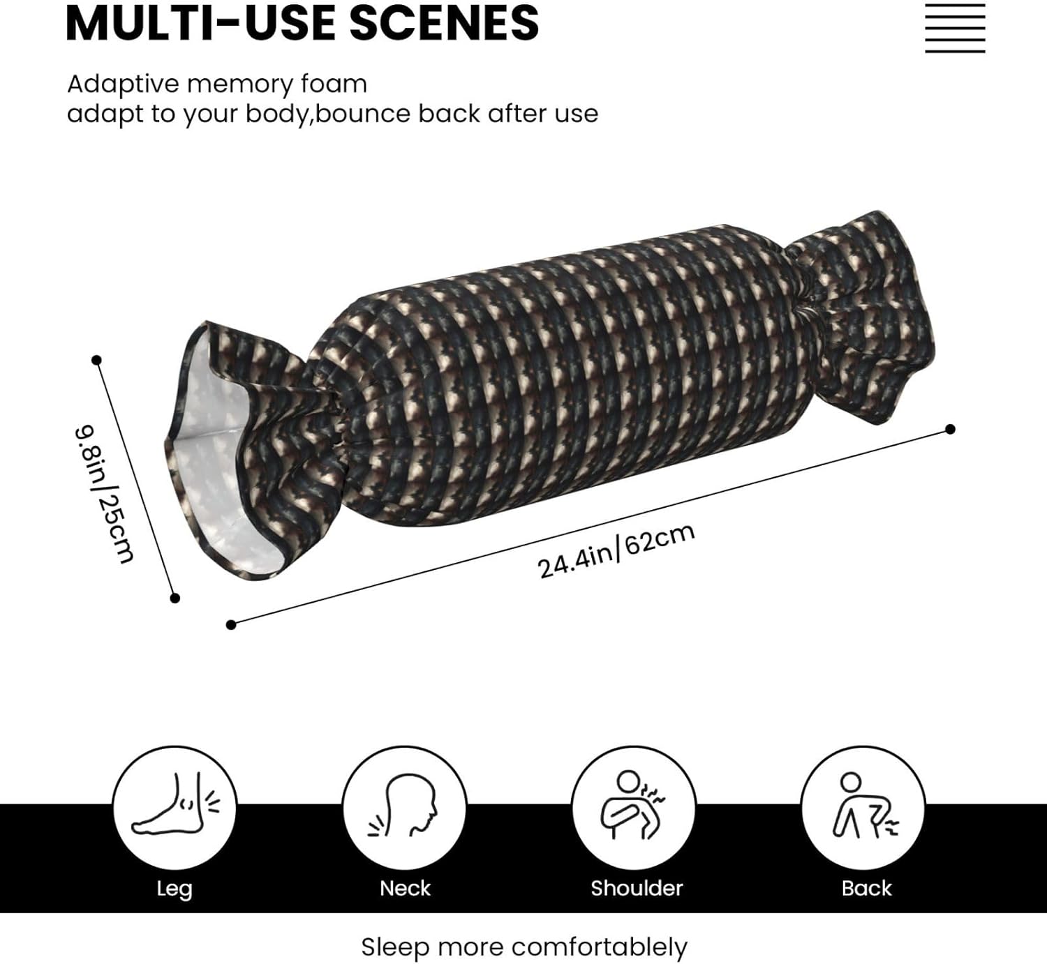 Halloween Horror 1 Print Candy Cylindrical Pillow Eco-Friendly Round Bolster Bedroom Travel Versatile Use