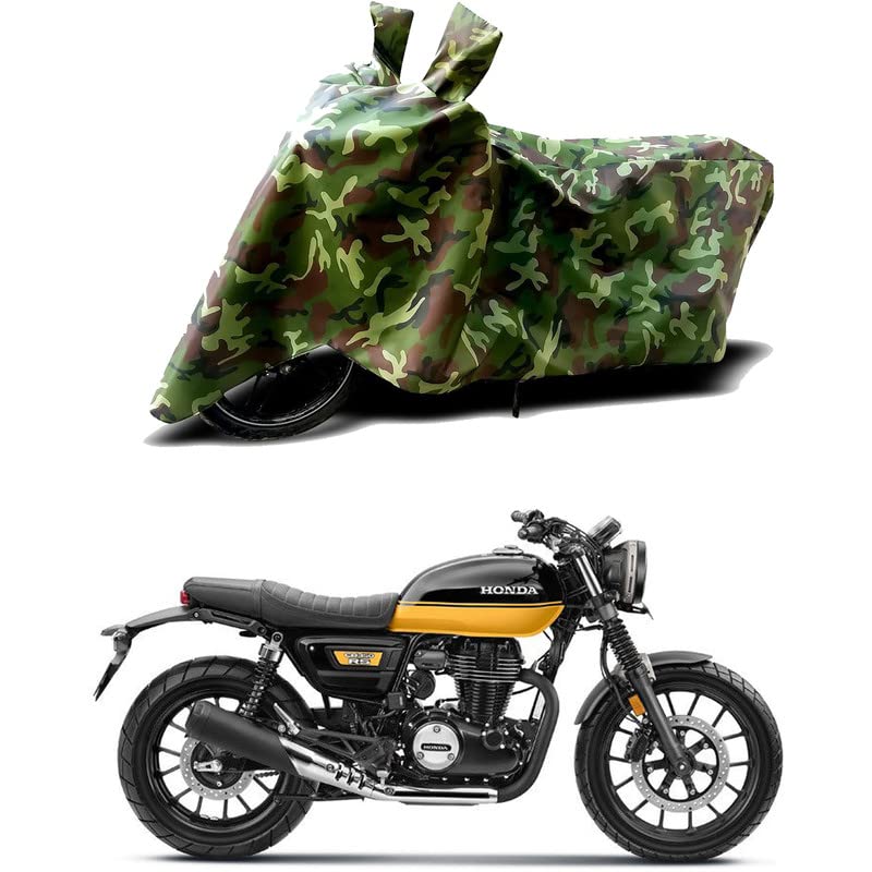Image of 100% Water Resistant Bike Scooty Two Wheeler Body Cover Compatible for CB350RS Dual /UV-Rays /Heat Protection /Birds Dropping /Scratchproof /Dust Proof /Waterproof /All Varient[Green MJ]