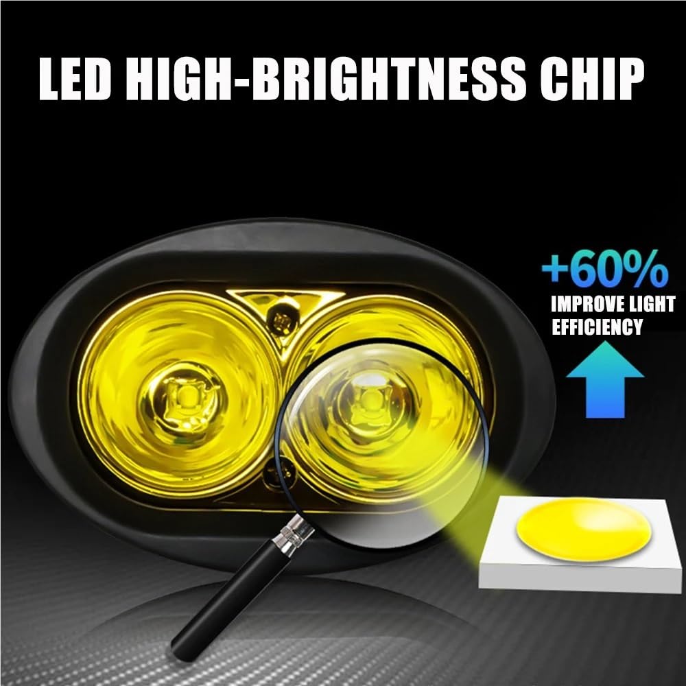Moto Faro Anteriore Fendinebbia per moto, faro a LED, lampada di guida ausiliaria, faretti da lavoro, bianco giallo per Rad Power