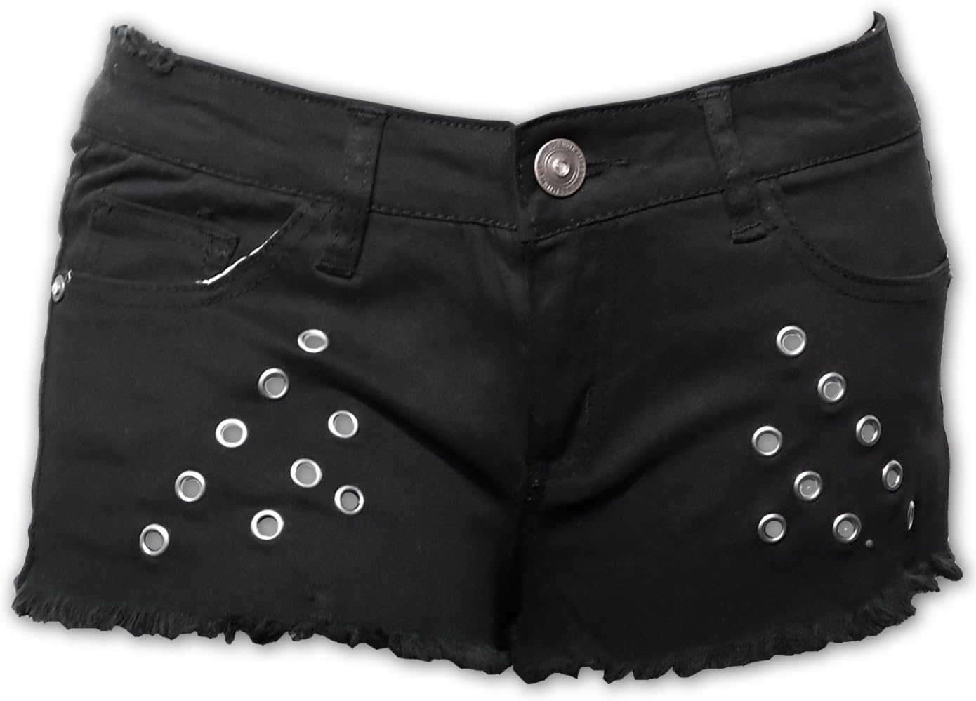 SPIKE DESIGN ADULT NEON COLORED DANIM SHORTS