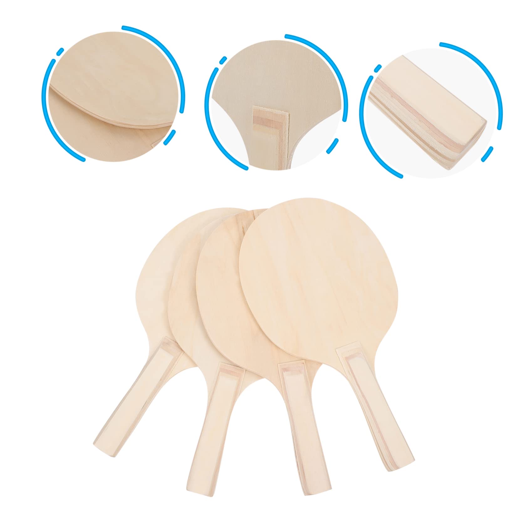 GANAZONO Set Racchette Badminton da Spiaggia 4 Pezzi in Legno Marrone