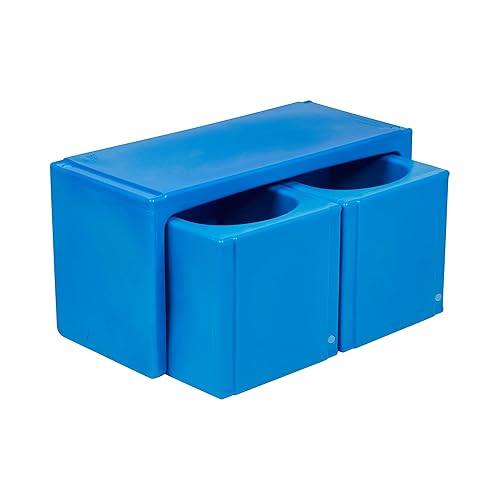 Miniatura 12 de ECR4Kids Tri-Me - Juego de mesa y sillas cubo, muebles multiusos, color azul, 3 piezas Azul,Agua,Negro -,Azul Cian,Verde Fern,Verde,Verde