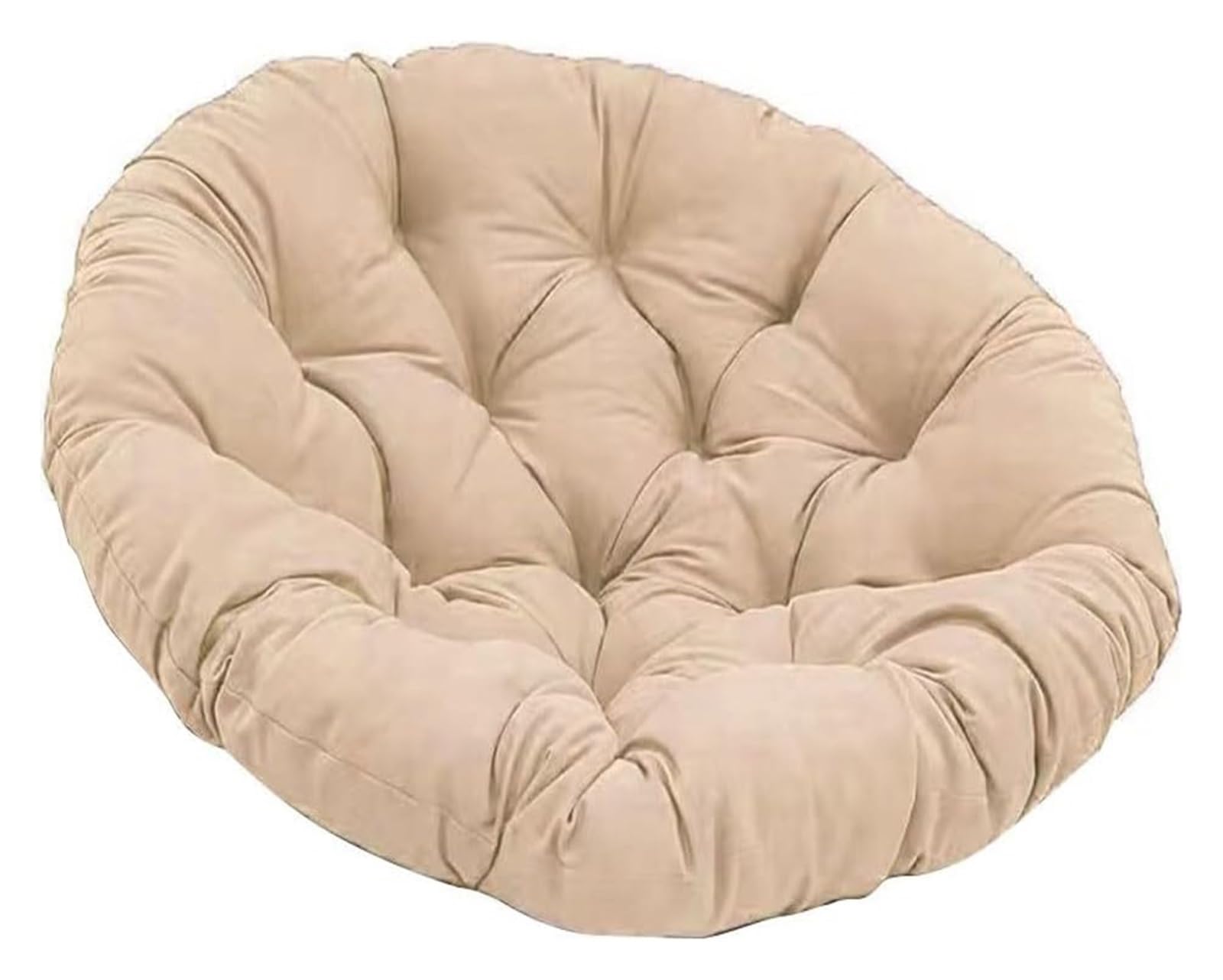 Poltrona con Cuscino, Poltrona Girevole da Esterno, Poltrona in Rattan Girevole A 360° for Giardino, Balcone, Soggiorno Cuscino per Sedia(Khaki,100x100cm)
