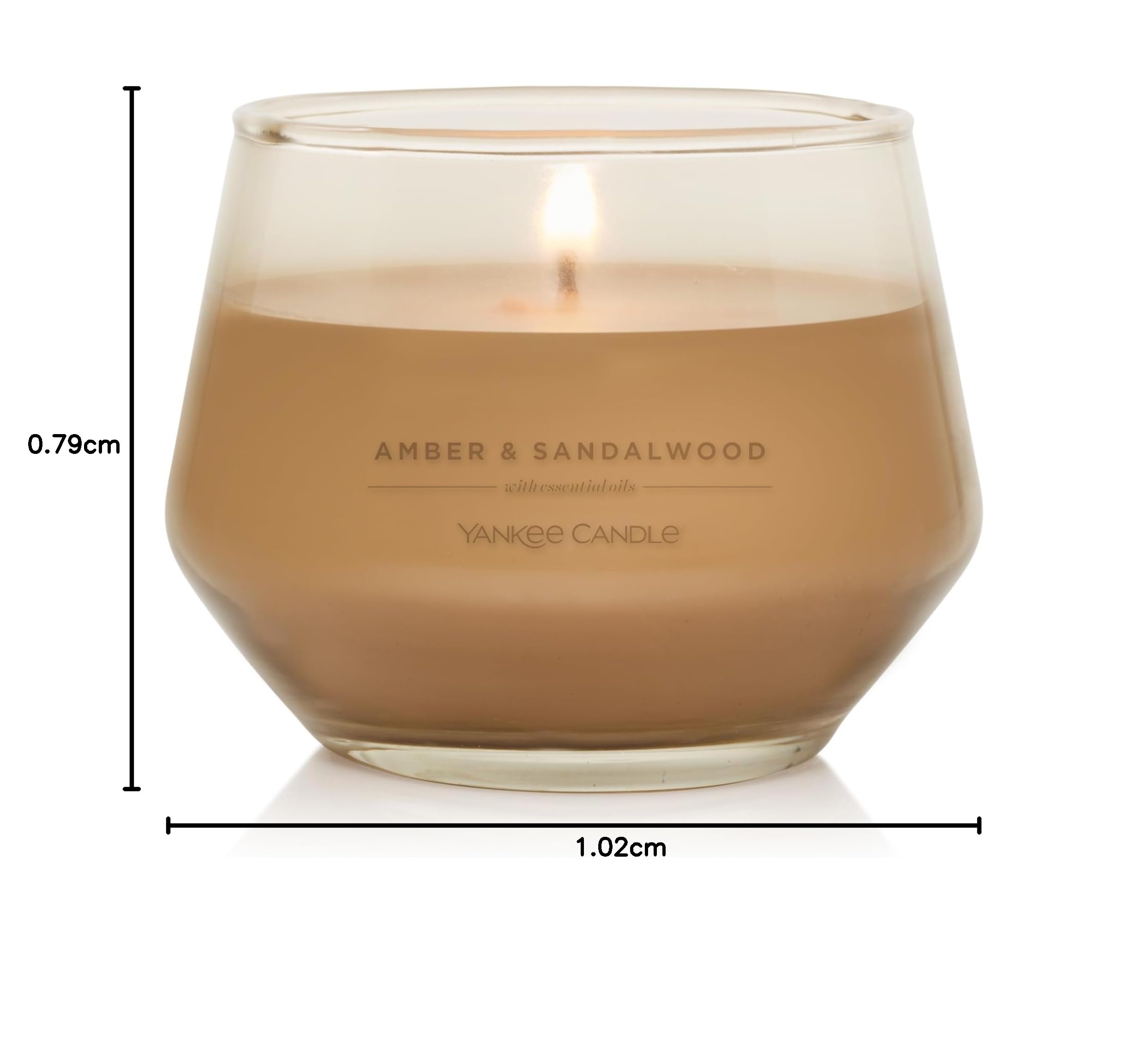 Candele profumate Studio di Yankee Candle |media Amber & Sandalwood |di lunga durata: 40-65 ore| Elegante design in vetro | Regalo perfetto per le donne, per le mamme,di nozze e altro ancora