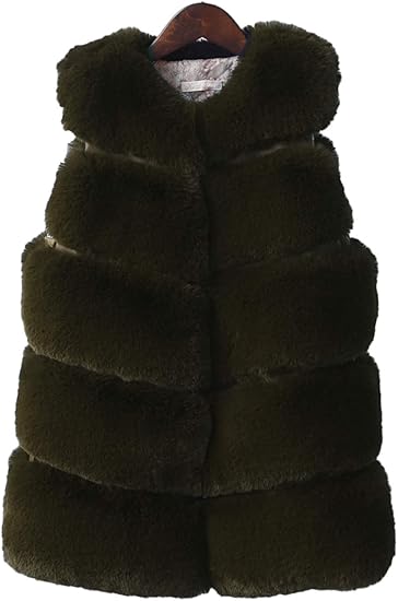 Girls Black Faux Fur Gilet (4-13yrs