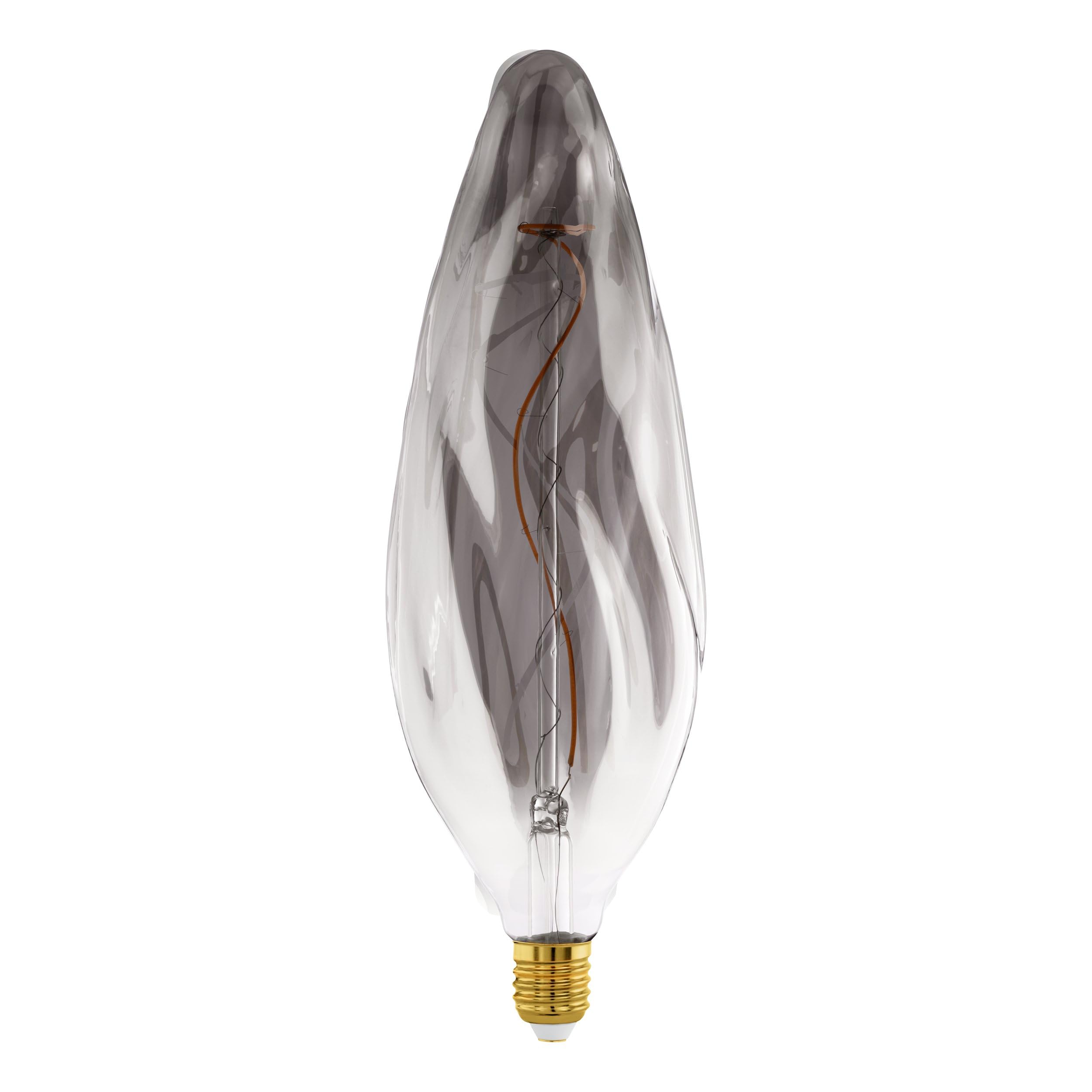 Eglo Lampadina XXL E27, dimmerabile, a spirale, stile rétro, molto | grande, in vetro fumé, 4 W, 100 lumen, luce bianca calda, 2000 K, lunghezza 34,5 cm