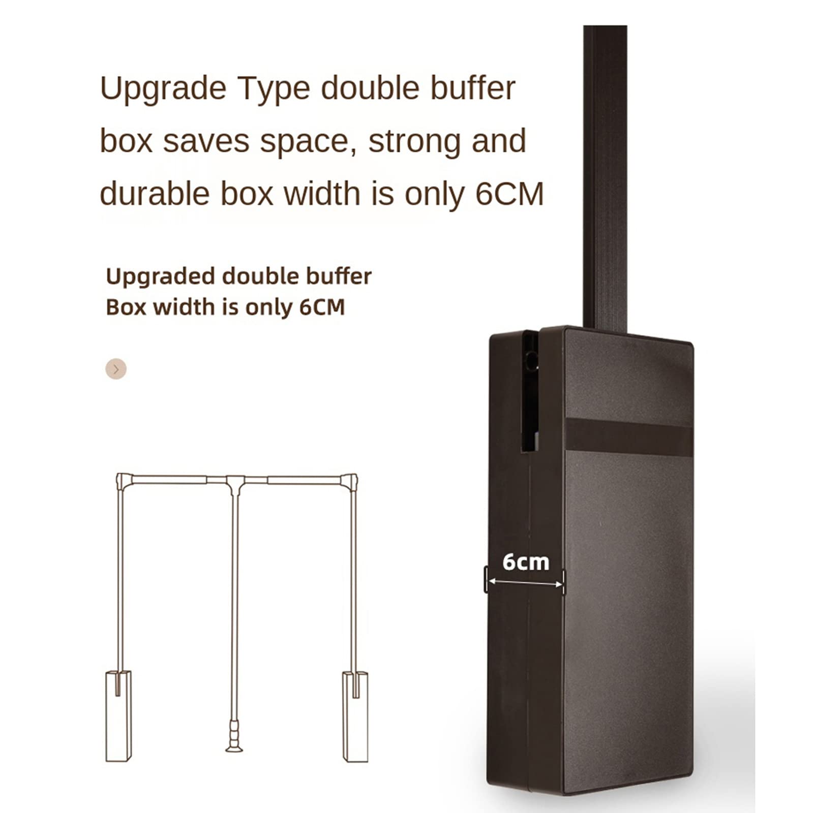 Appendiabito Saliscendi per Armadio Larghezza Regolabile Asta Porta Abiti Singolo A Scomparsa Rimovibile Appendiabiti Lift da Parete,Grigio,660to890mm