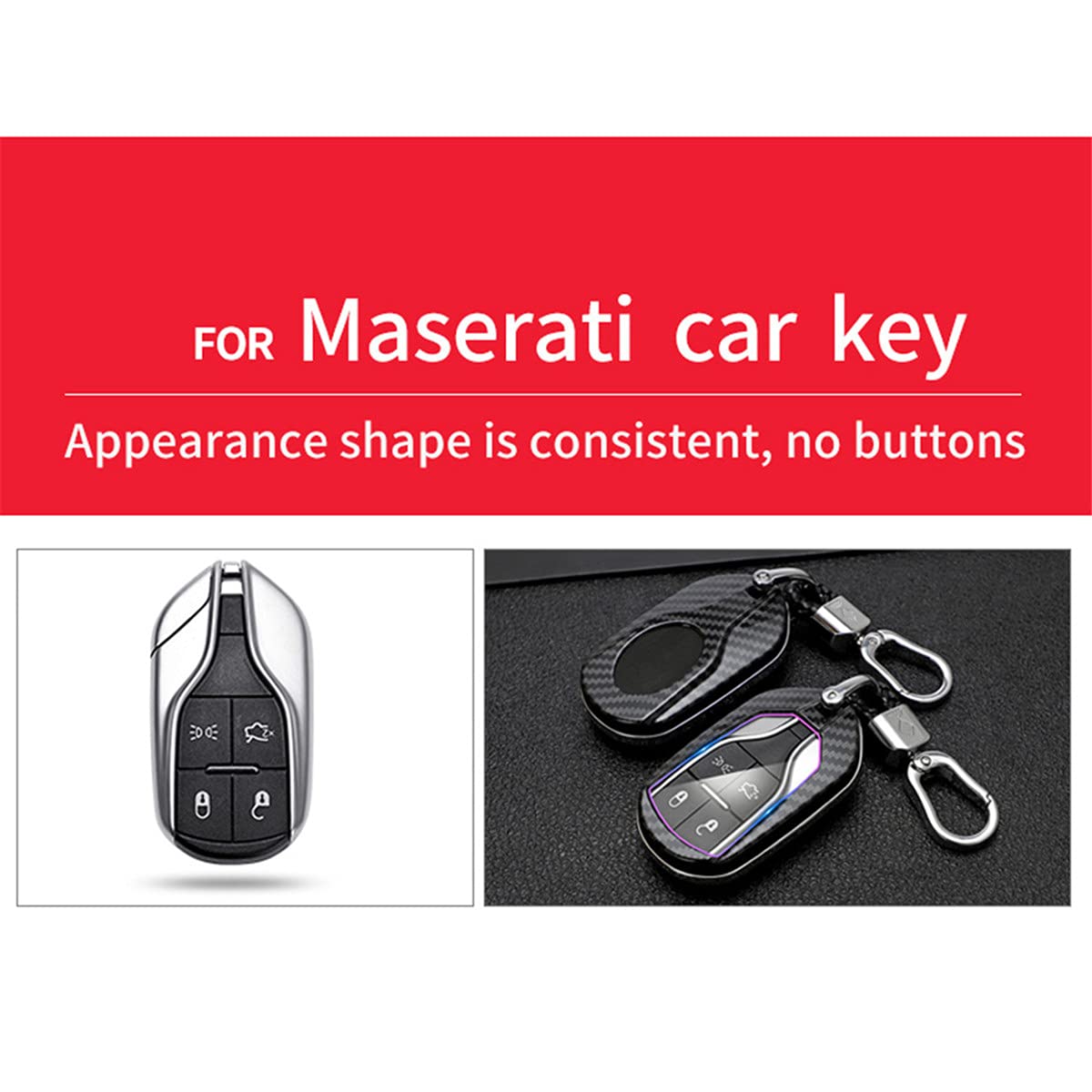 Maserati　Keycase Amazon.com: Carbon Fiber Key Case Fob Bag Cover Compatible