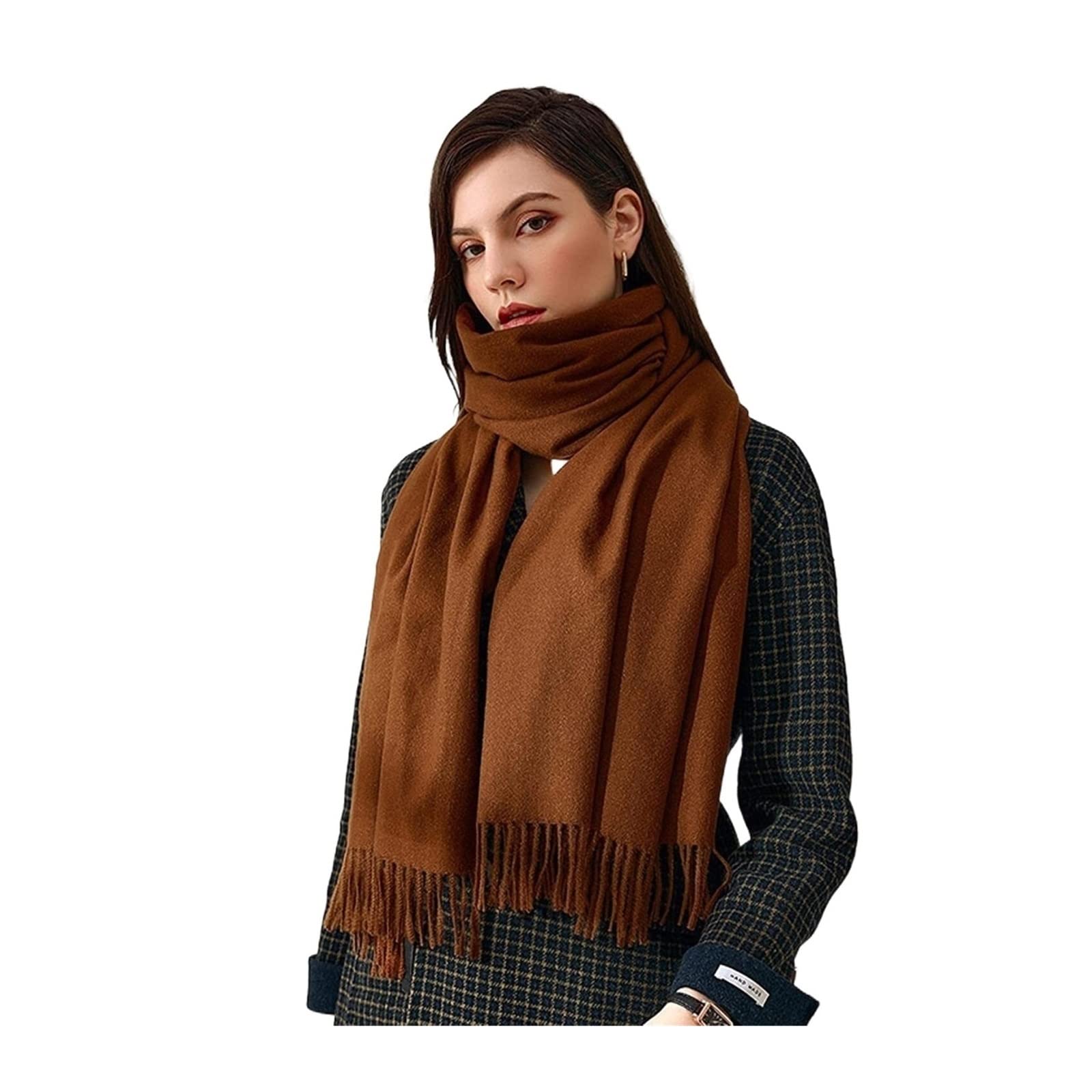 Sciarpa Calda Sciarpa Autunno Inverno Solido per da Donna Scialle in Cashmere Imitazione Calda Versatile per La Vita Quotidiana(A)