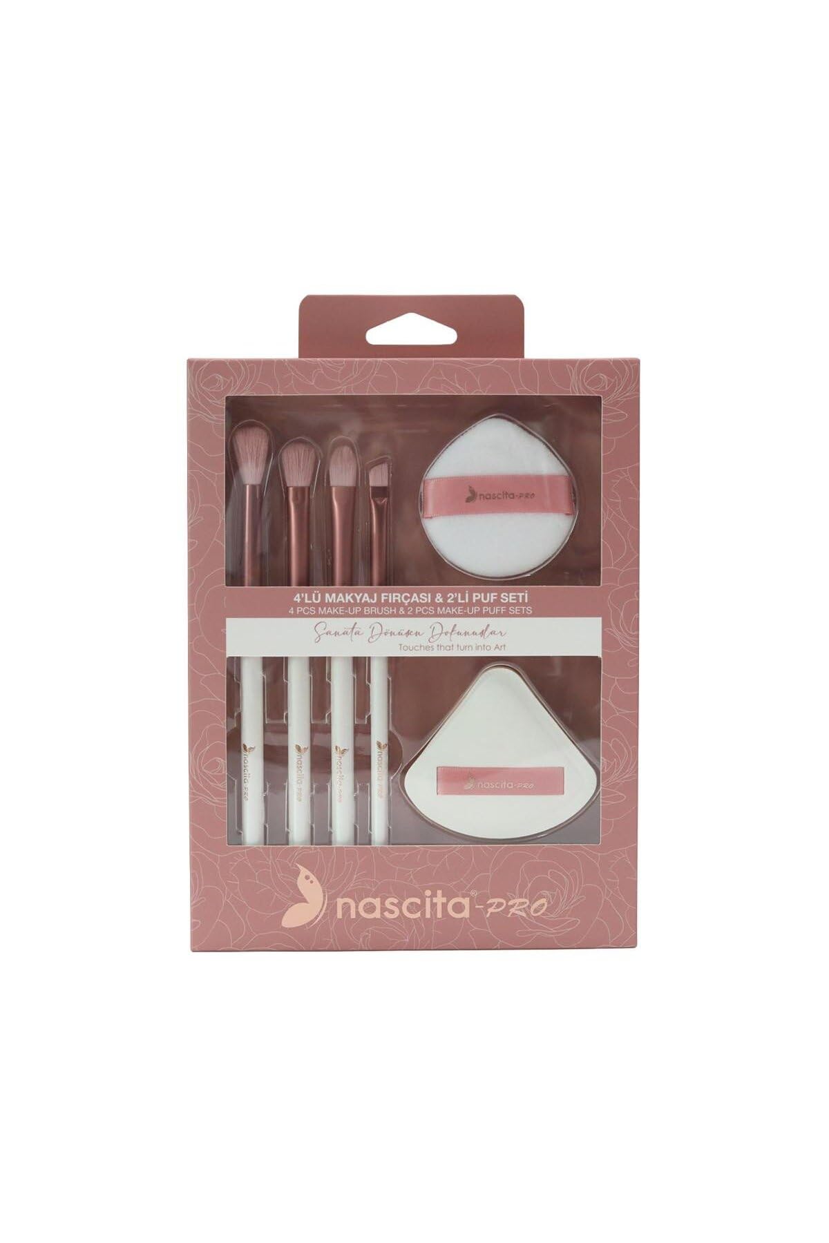 Nascita 4lü Makyaj Fırçası ve 2li Puf Seti - 162