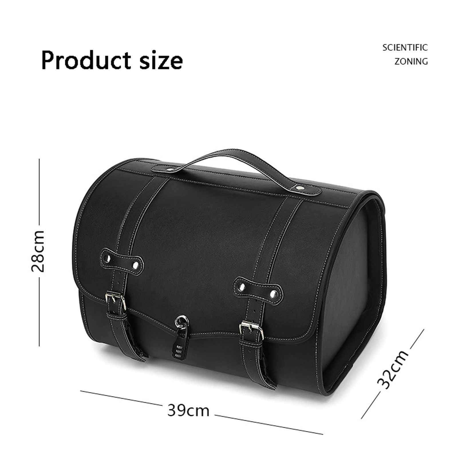 Sacoche Moto Vintage,Sacs de Porte-Bagages étanches Anti-Vibrations,Sac de Selle de Grande 33L,Sacoche Outils Moto en Cuir,Sac pour Casque avec Serrure,Sacoche arrière Universelle