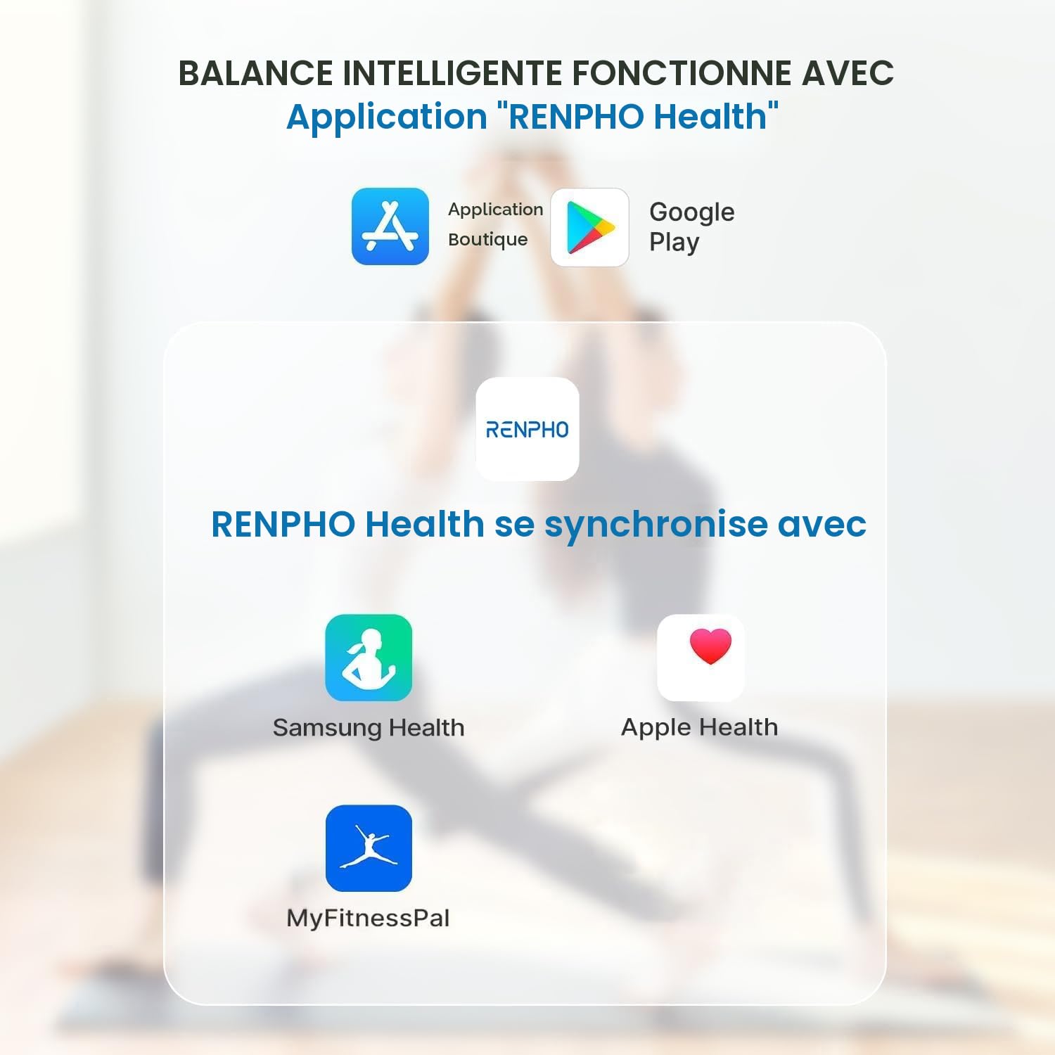 RENPHO Balance Pèse Personne Rechargeable USB Bluetooth Impedancemetre 13 Données Corporelles BMI Muscle Eau Graisse Corporelle 400lb 180kg Noir