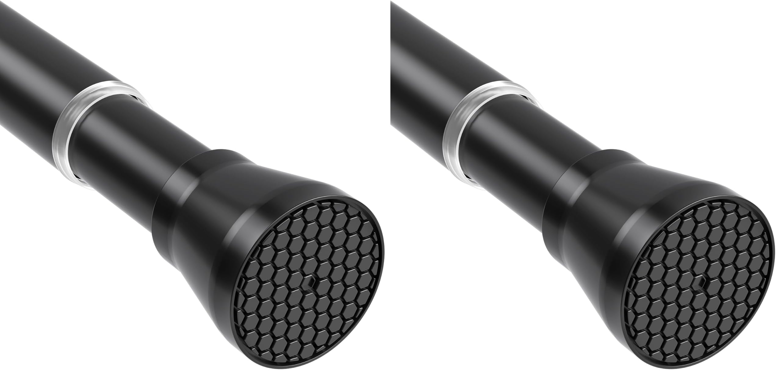 Tension Rods for Windows 28 to 48 Inch Black Curtain Rods no Drilling Tension Curtain Rod Adjustable Curtain Rods Expandable Pressure Spring Tension rod for Closet, Doorway (Pack of 2)