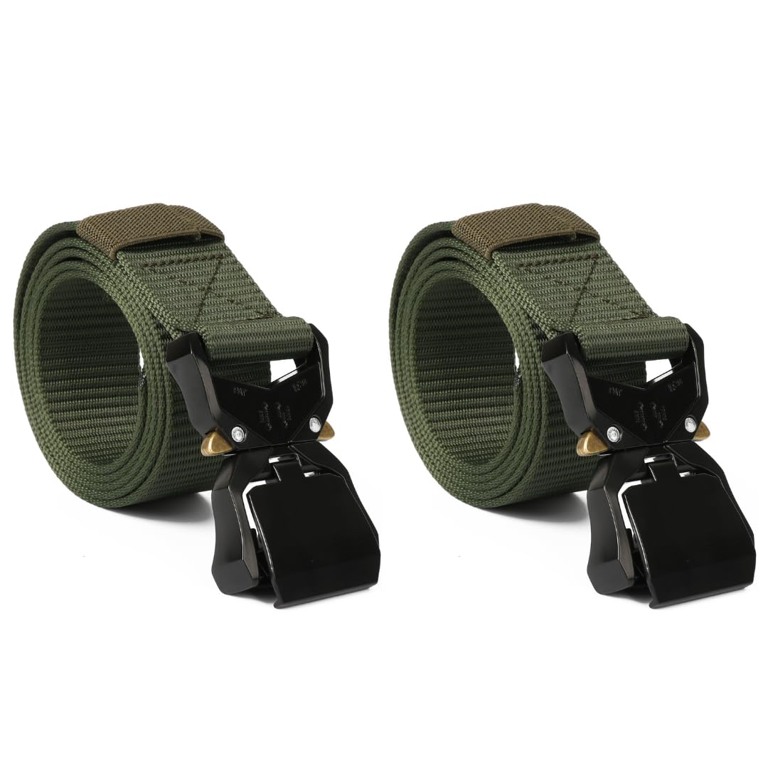 Tactical Belt for Men Military : Green : Waist Size 50