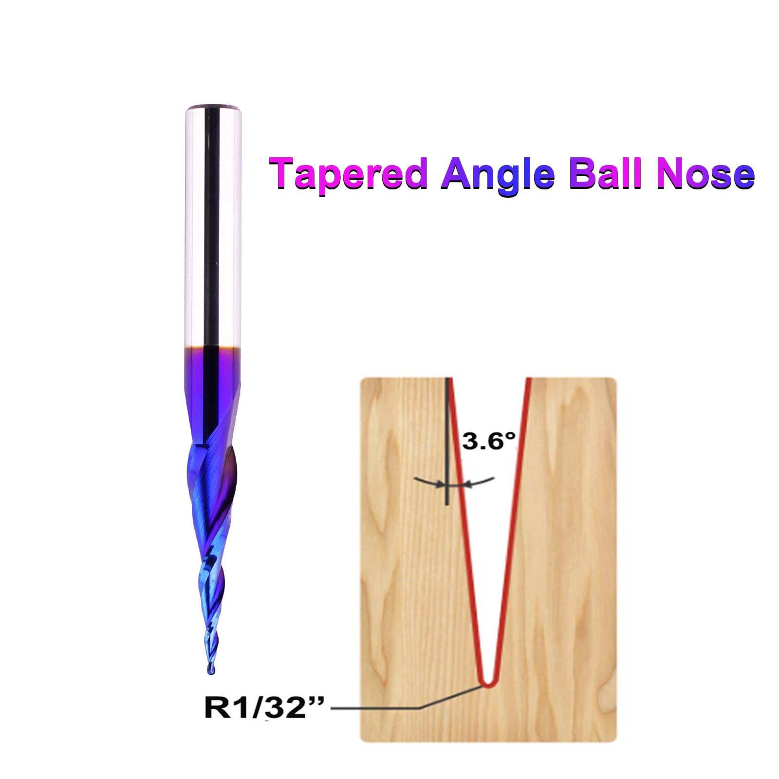 CNC Router Bits - Ball Nose for Wood Carving -3