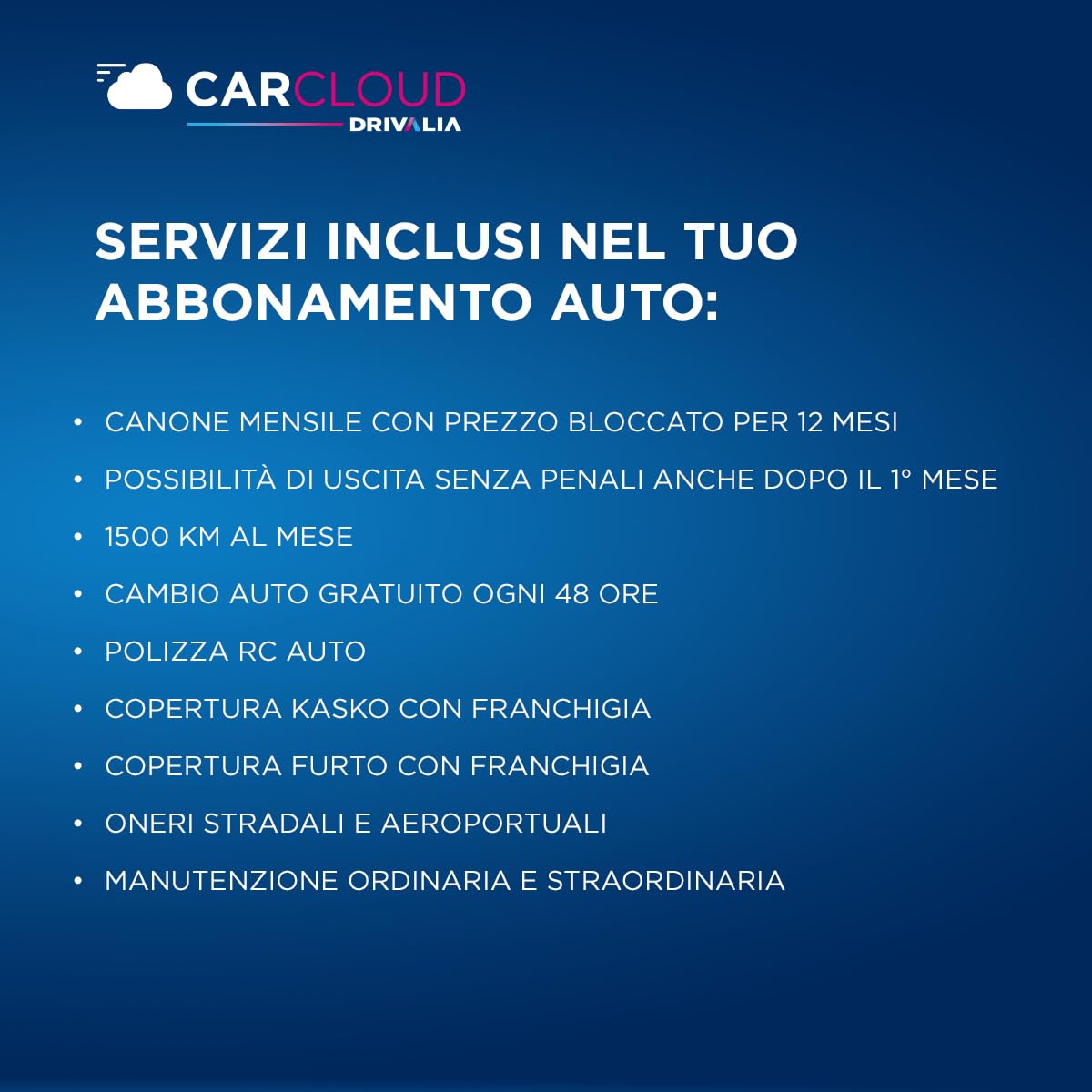 DRIVALIA Iscrizione noleggio in abbonamento CarCloud City Hybrid Plus