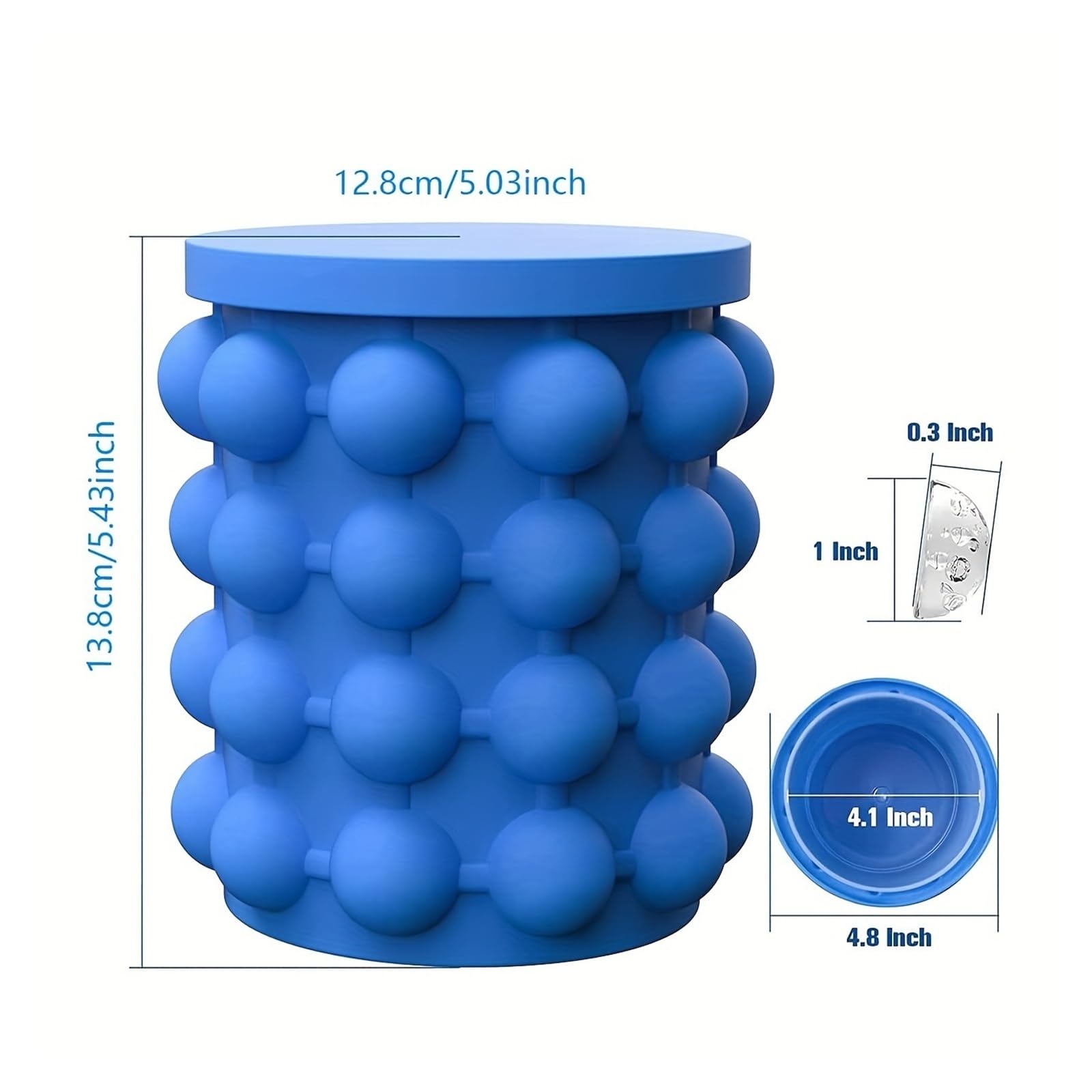 Macchina for cubetti di ghiaccio con secchiello in silicone 2 in 1. Congelamento facile(3pcs)