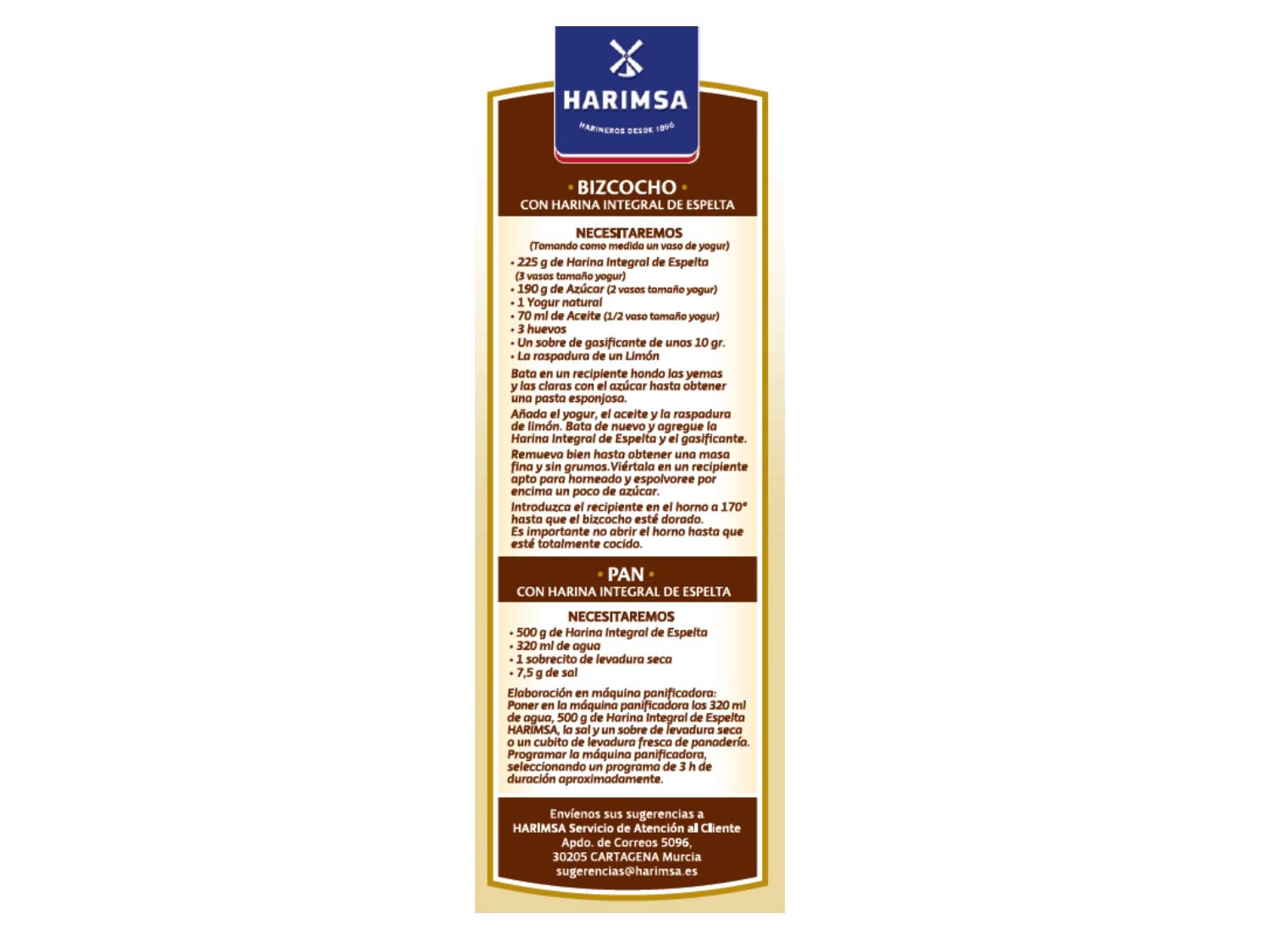 Harimsa Harina Integral Espelta 500 g — view 3