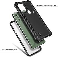 Vista 3 de Funda diseñada para WIKO Voix con protector de pantalla incorporado, funda protectora de cuerpo completo a prueba de golpes, resistente a los Negro