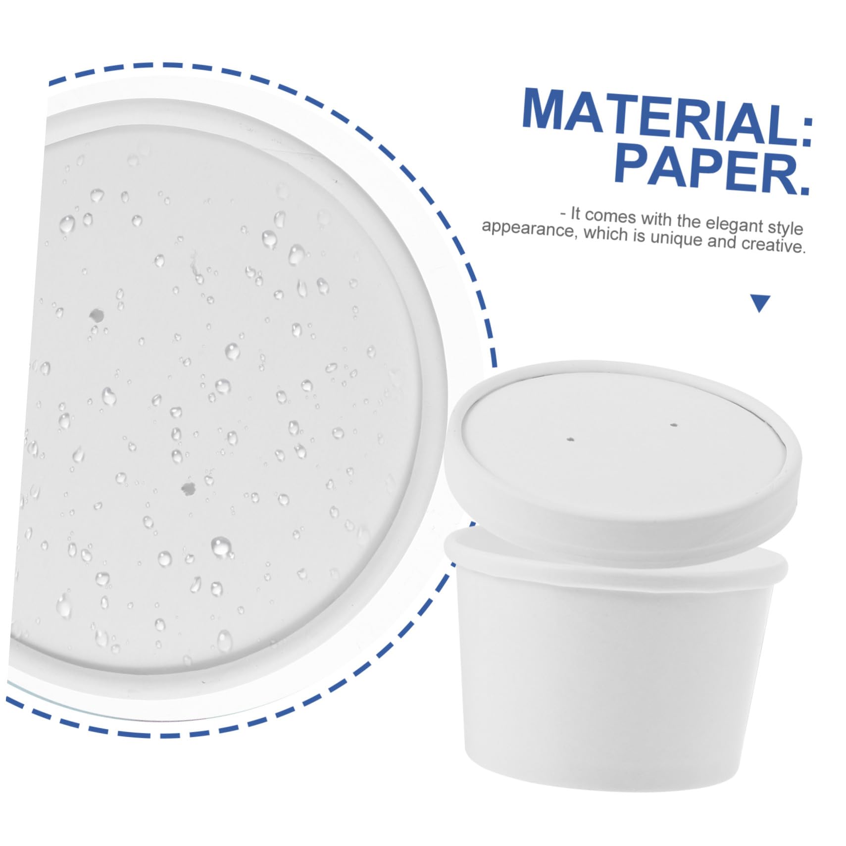 Mikinona Set 25 Bicchieri e Coperchi per Gelato da 8 Oz, Carta Alimentare