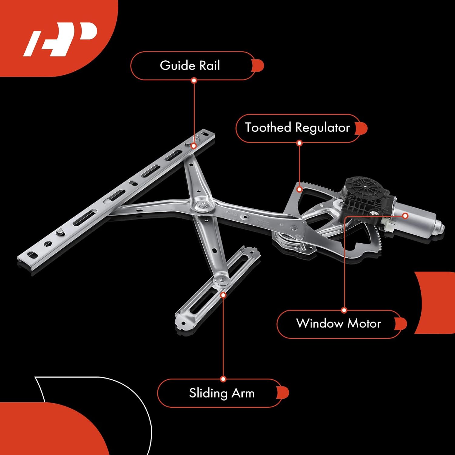 A-Premium Power Window Regulator with Motor Front Driver Side Compatible with Mercedes-Benz W170 SLK230 1998-2000 Convertible