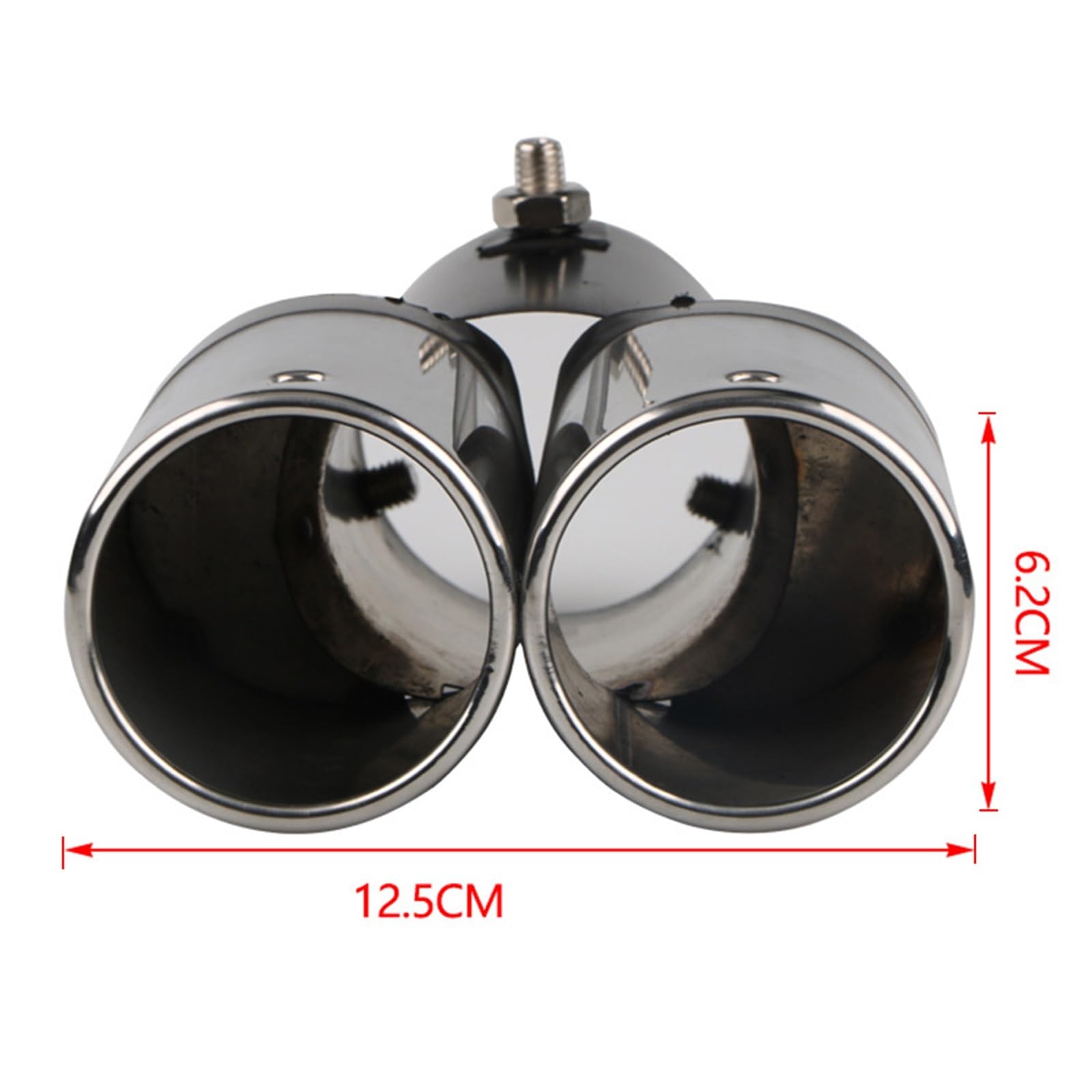 Car Silencer 2/1 sztuk 63mm podwójny wylot końcówka rury wydechowej samochodu tłumik samochodowy ze stali nierdzewnej skośna walcowana krawędź rura wydechowa(2PCS)